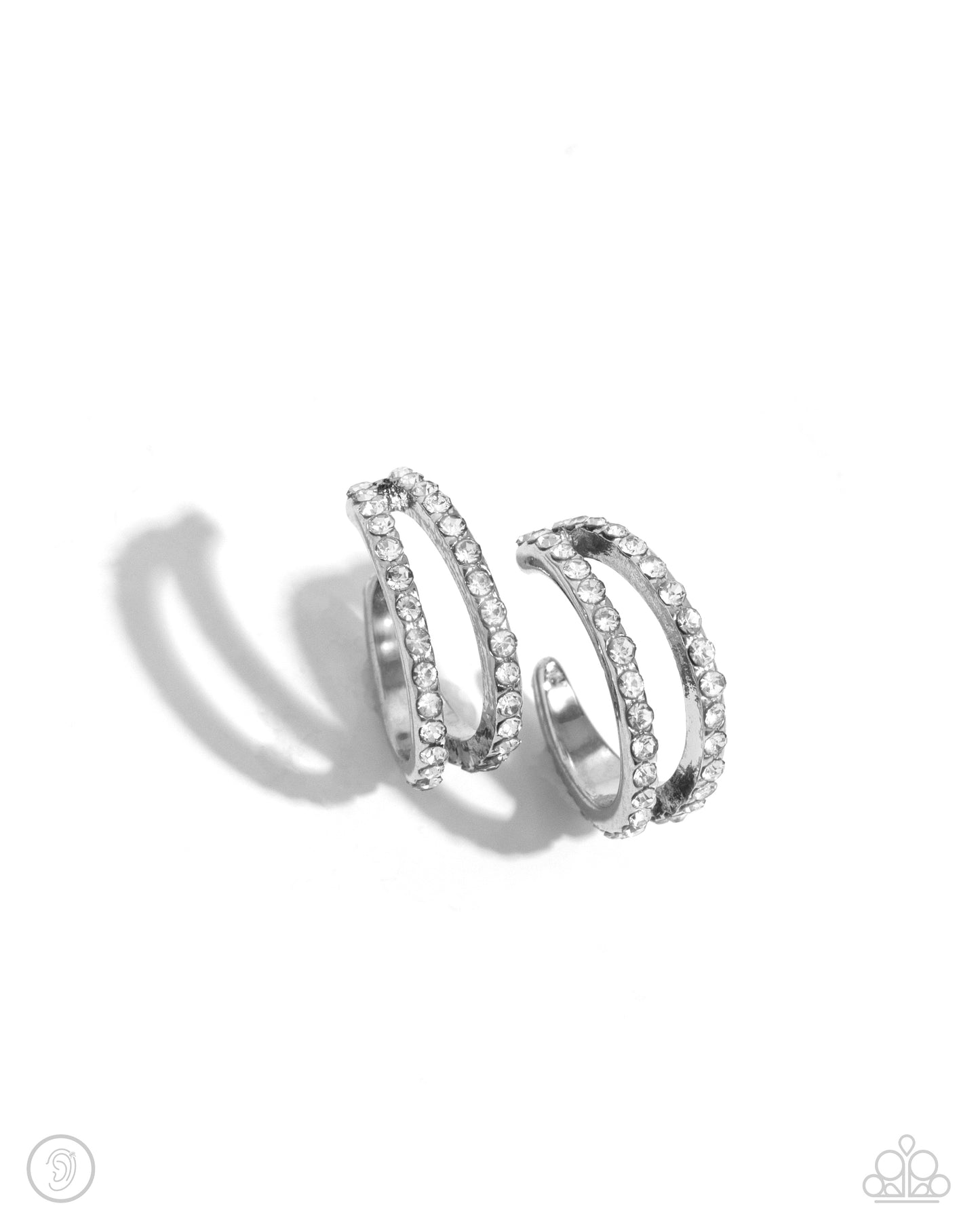 Monochromatic Mystique White Ear Cuff - Paparazzi Accessories