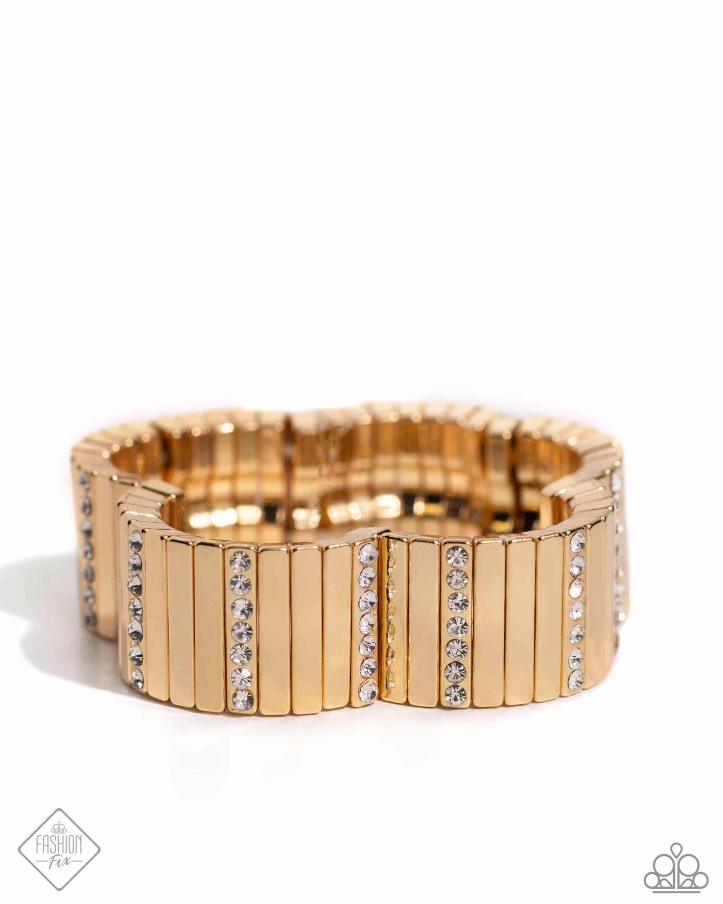 Linear Legend Gold Stretch Bracelet - Paparazzi Accessories