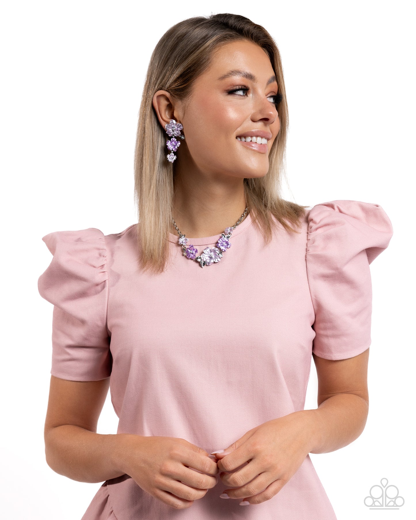 Get The Complete Look! Earring: "Balanced Bouquet - Purple" (Sold Separately)