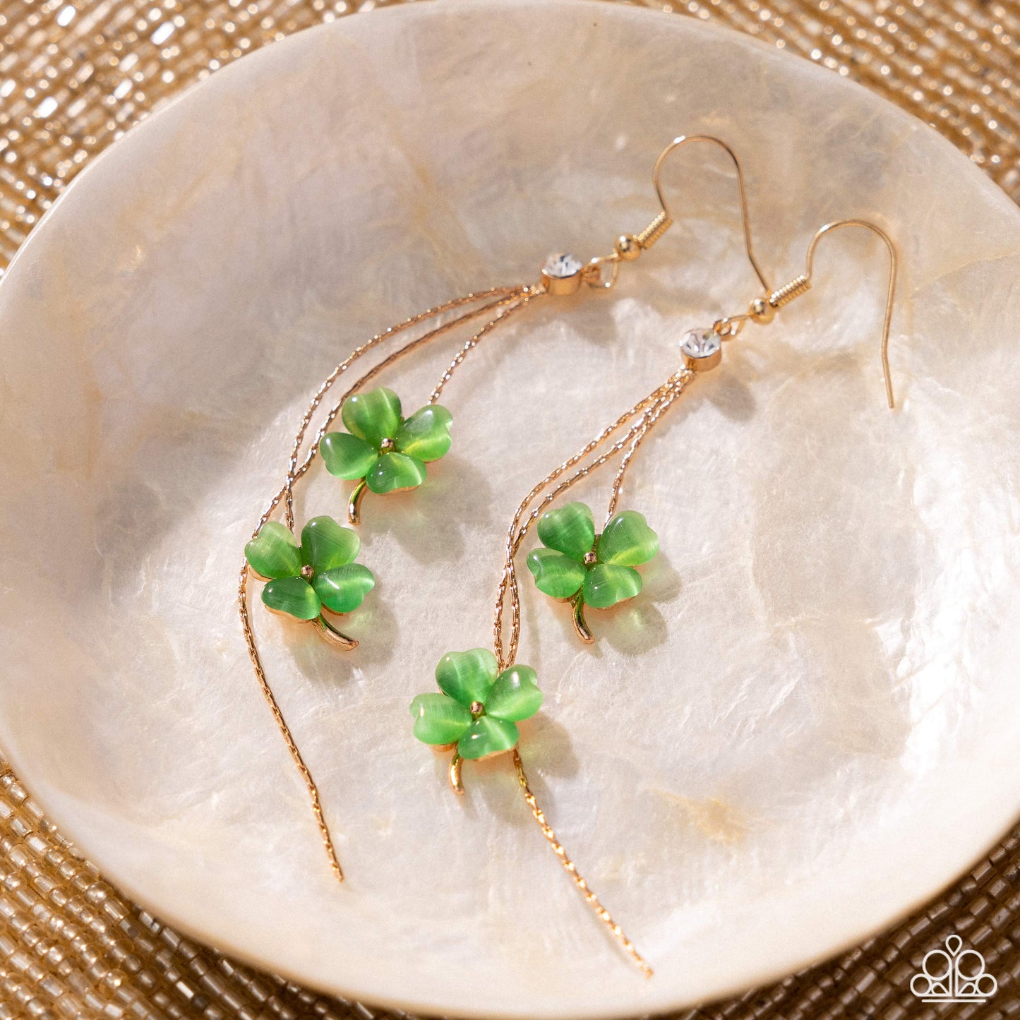 Dreamy Disposition Gold Shamrock Earring - Paparazzi Accessories