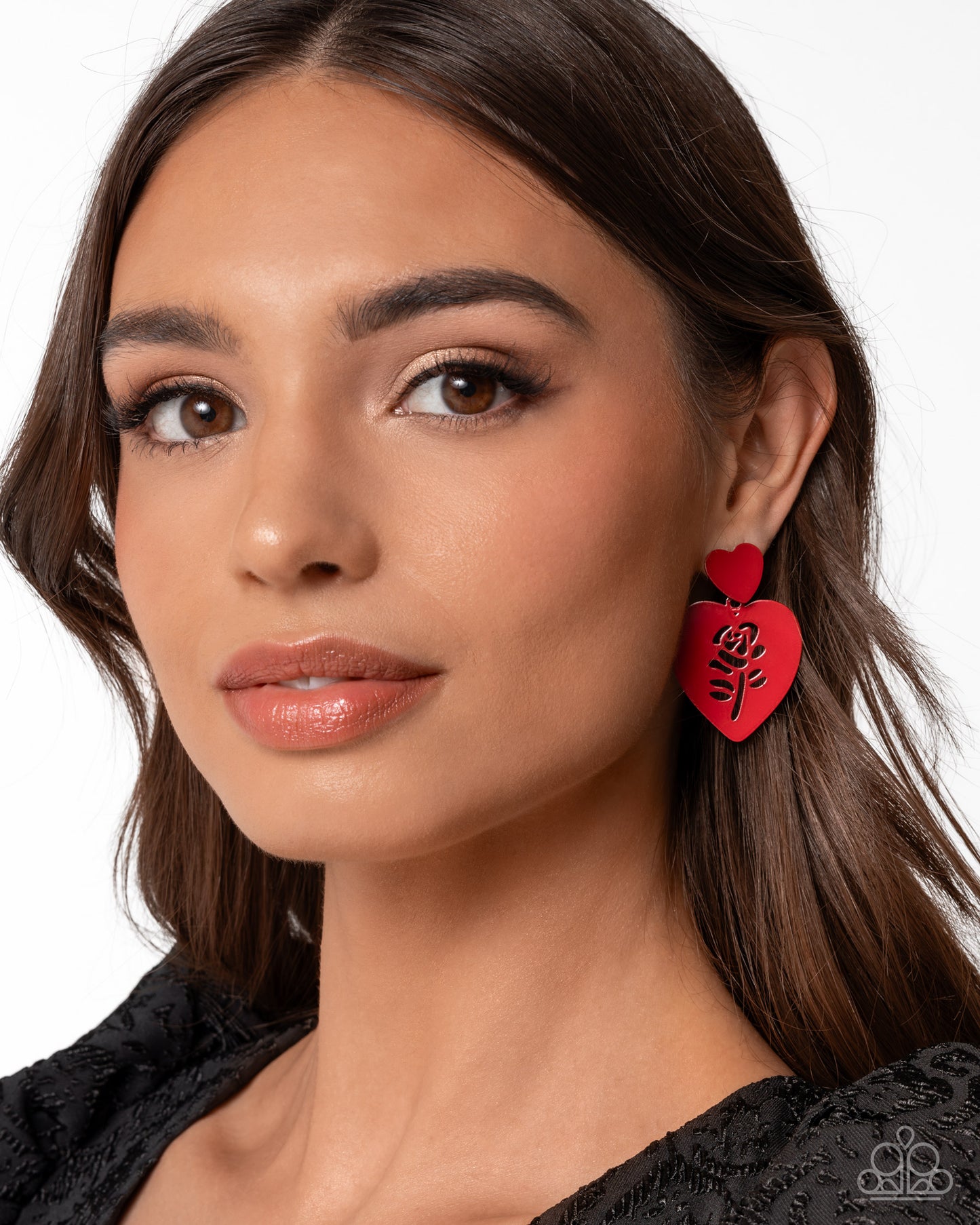 Showstopping Silhouette Red Heart Post Earring - Paparazzi Accessories