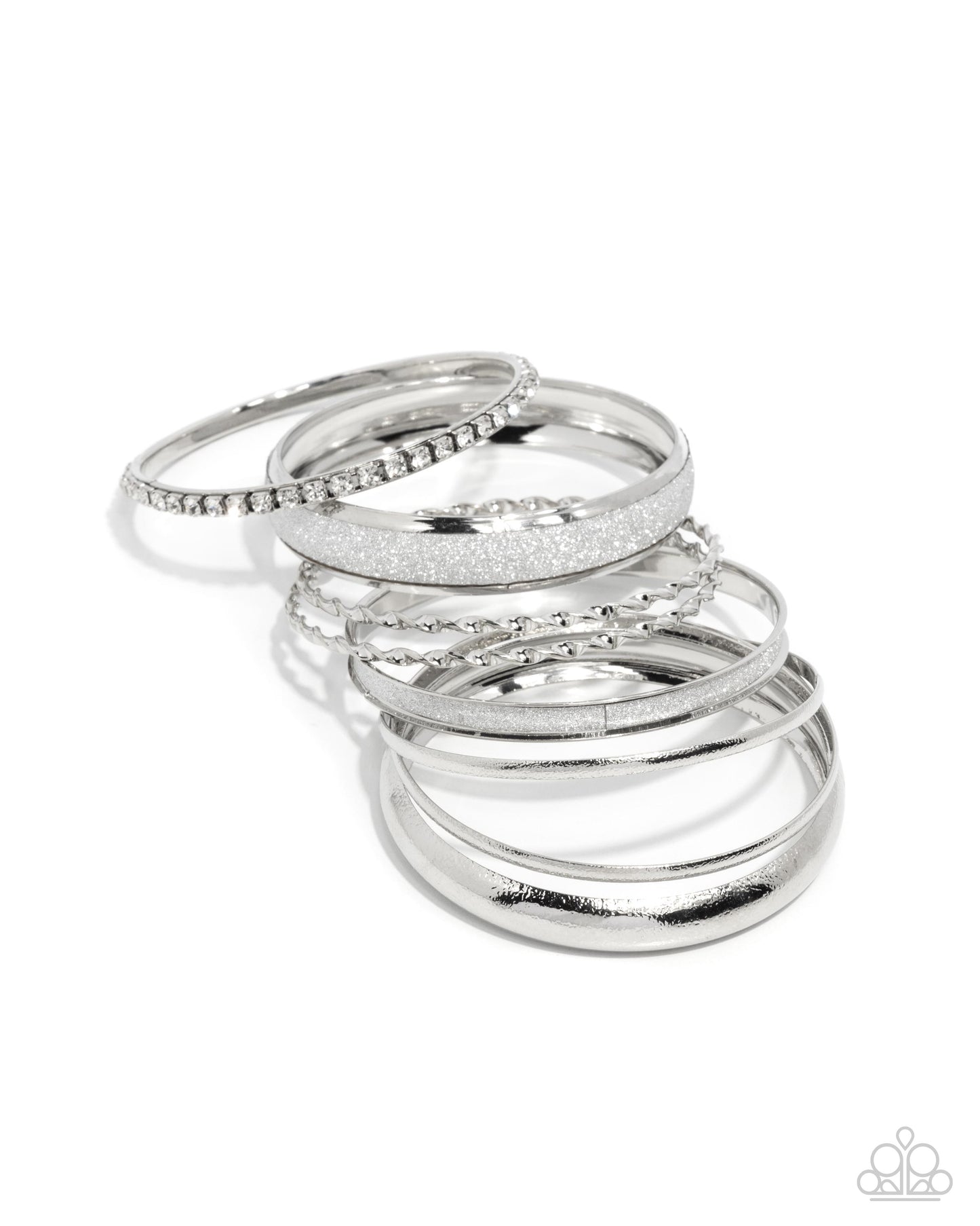 Smoldering Stack Silver Bangle Bracelet - Paparazzi Accessories