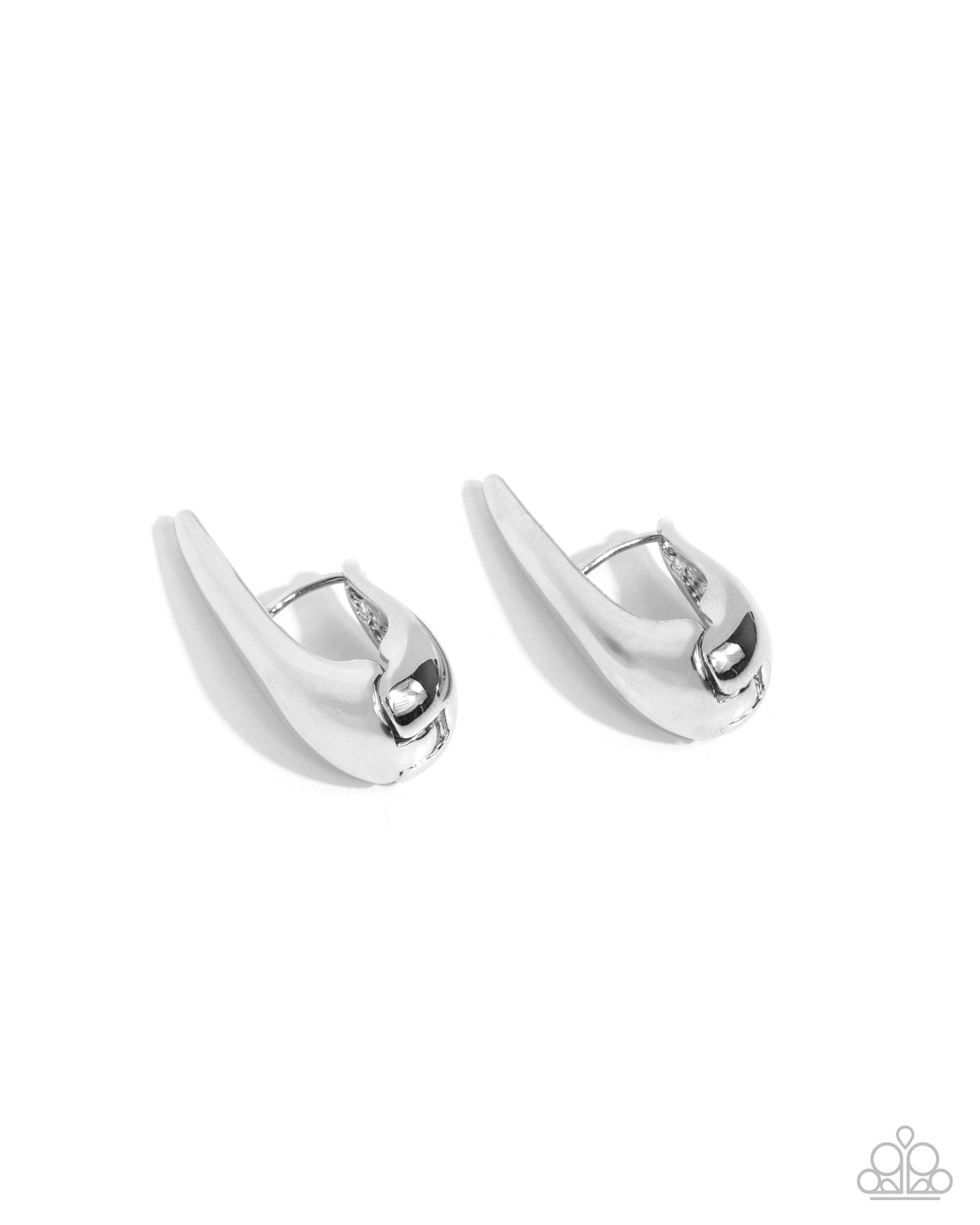 Positive Change Silver Hinge Hoop Earring - Paparazzi Accessories