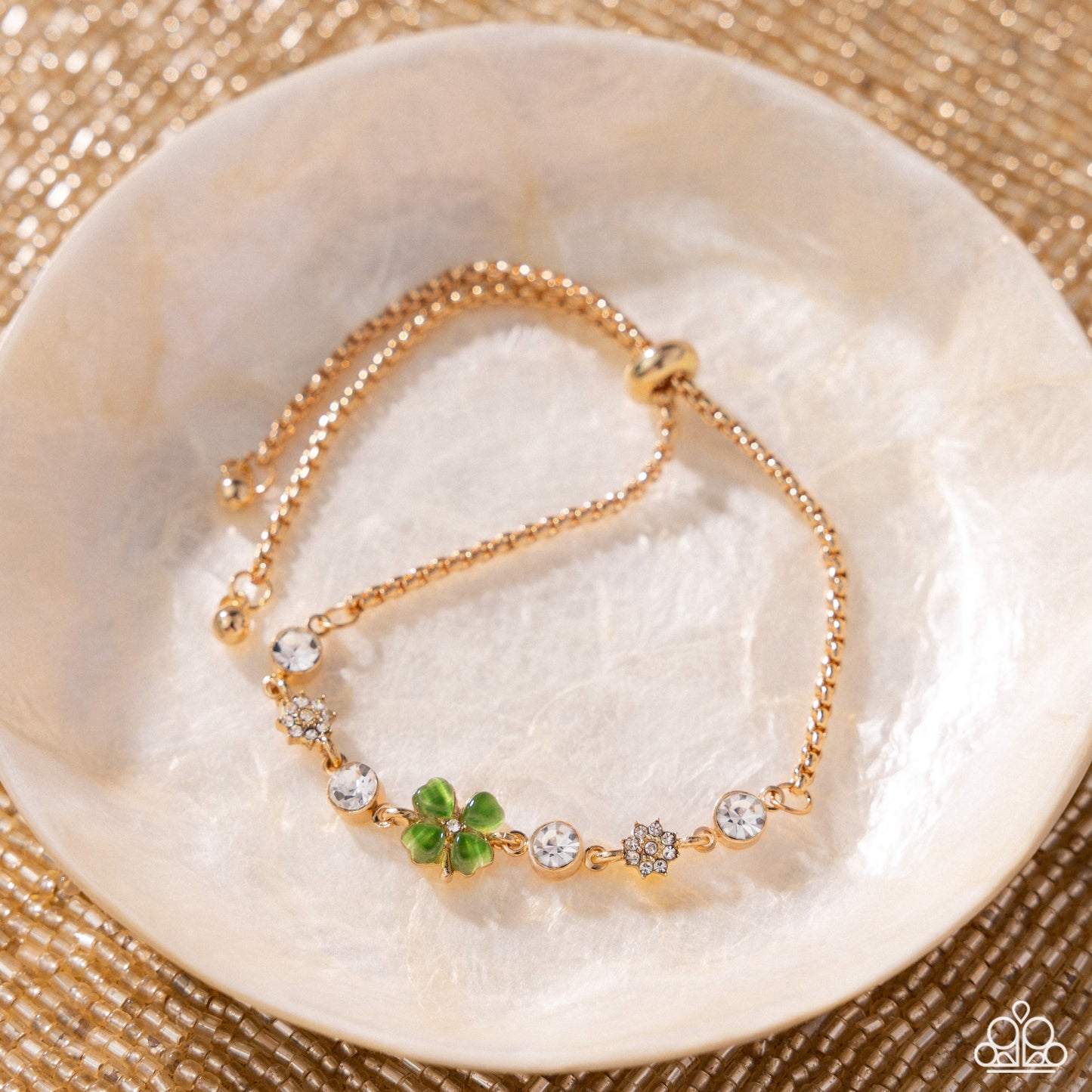St. Patricks Pizzazz Green Lariat Bracelet - Paparazzi Accessories