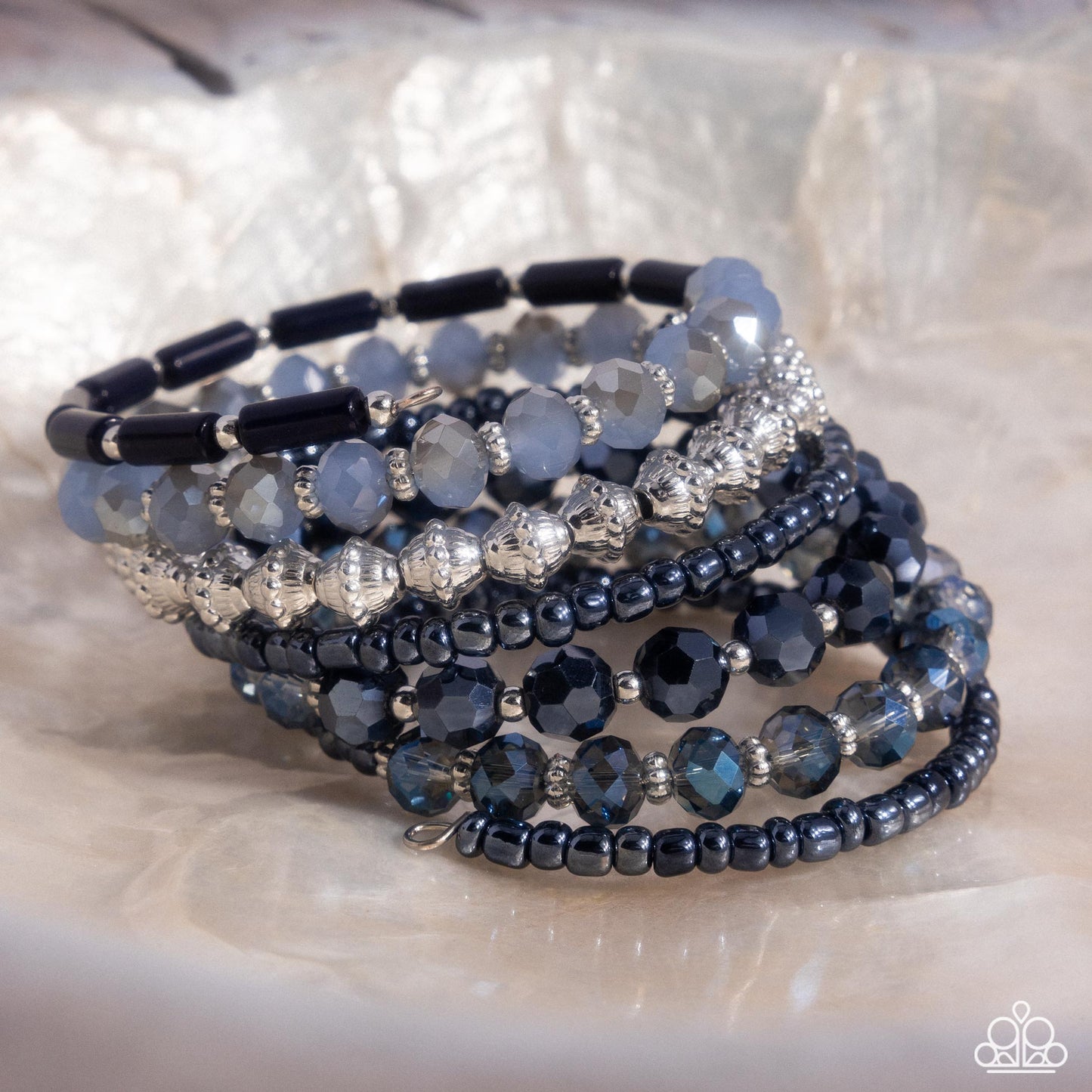 Stacked Surprise Blue Coil Bracelet - Paparazzi Accessories