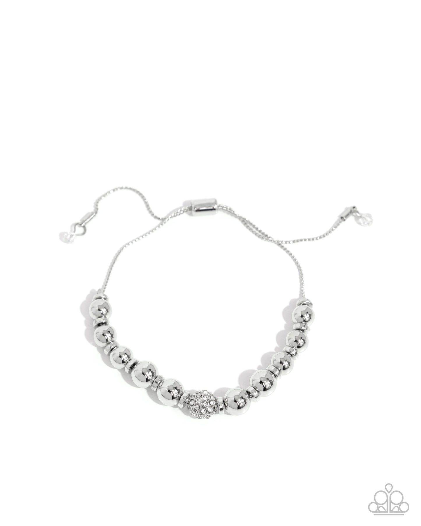 Slow and READY White Sliding Bead Bracelet - Paparazzi Accessories