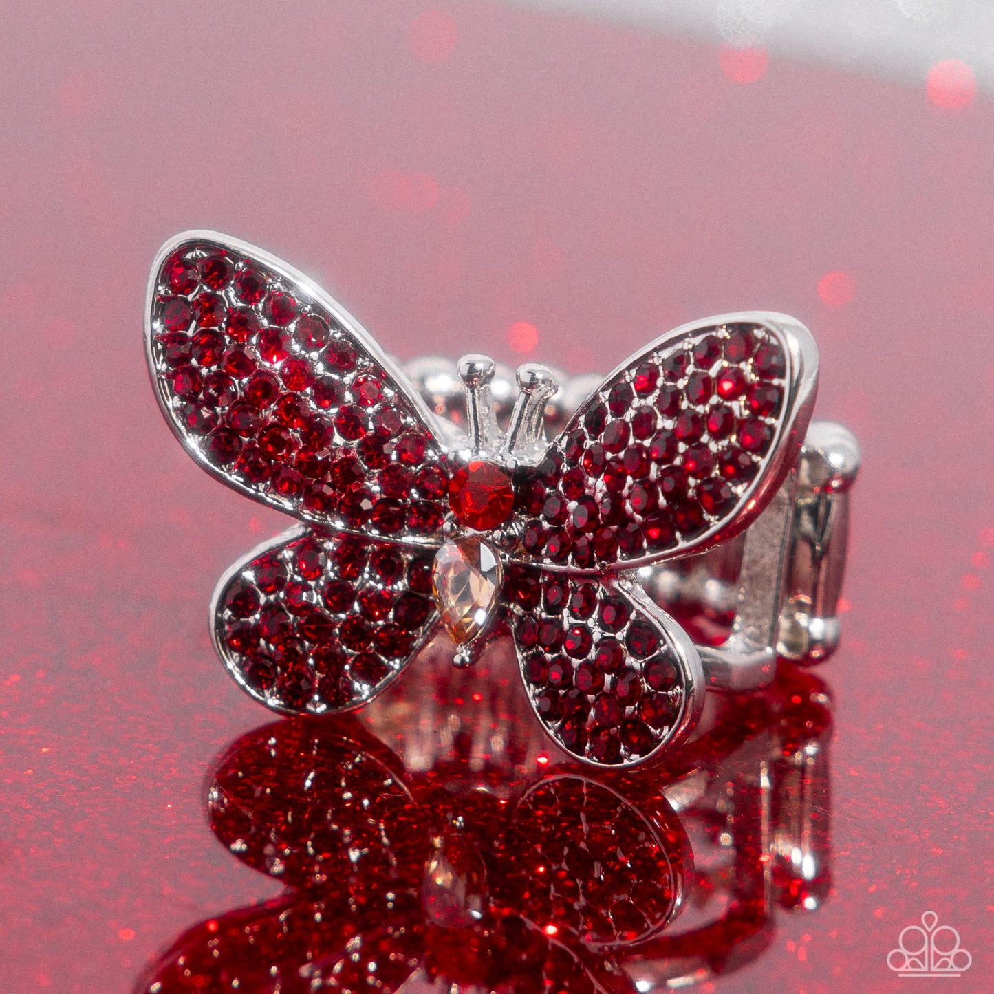 Admirable Ascension Red Butterfly Ring - Paparazzi Accessories