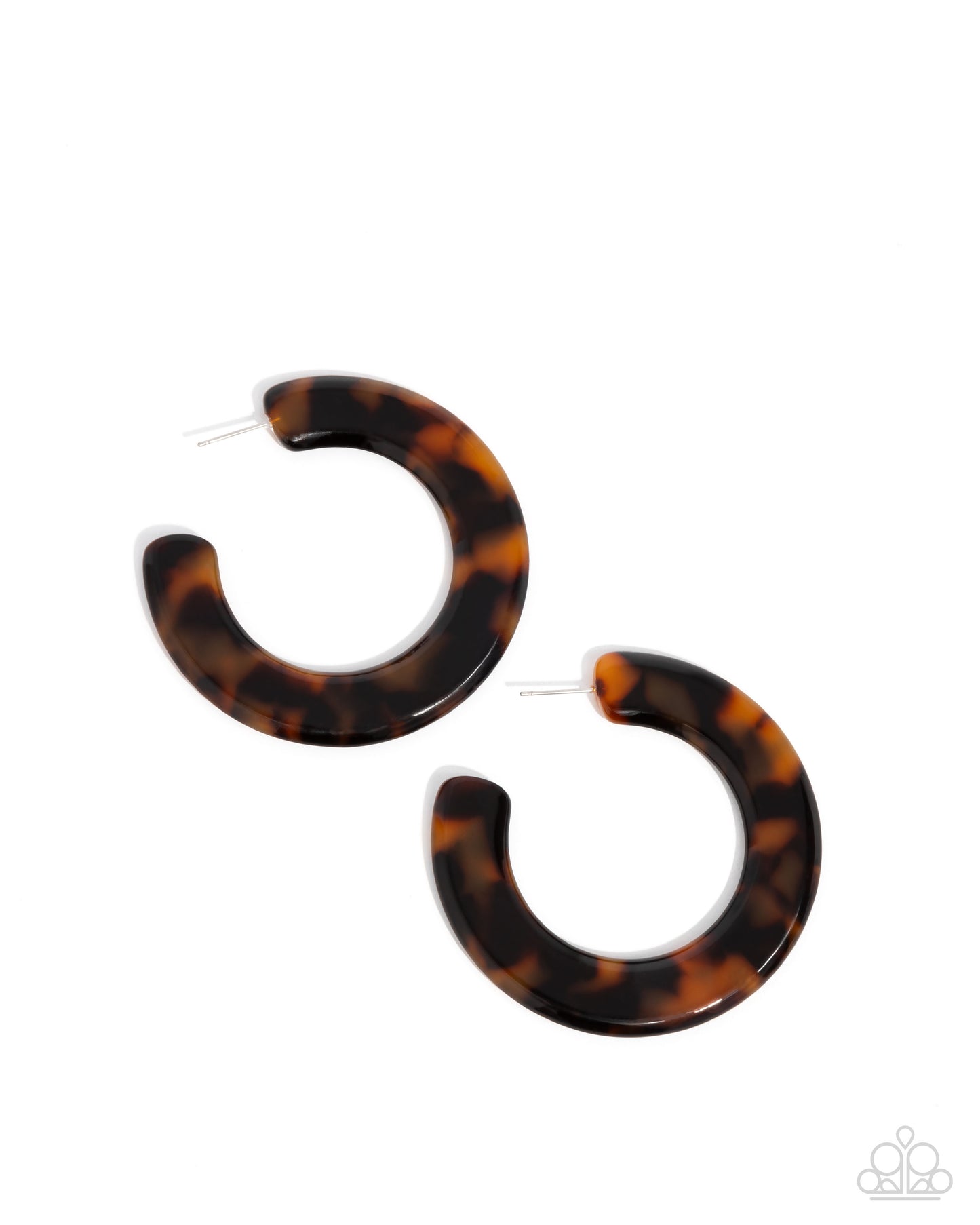Spotted Scoop Brown Hoop Earring - Paparazzi Accessories