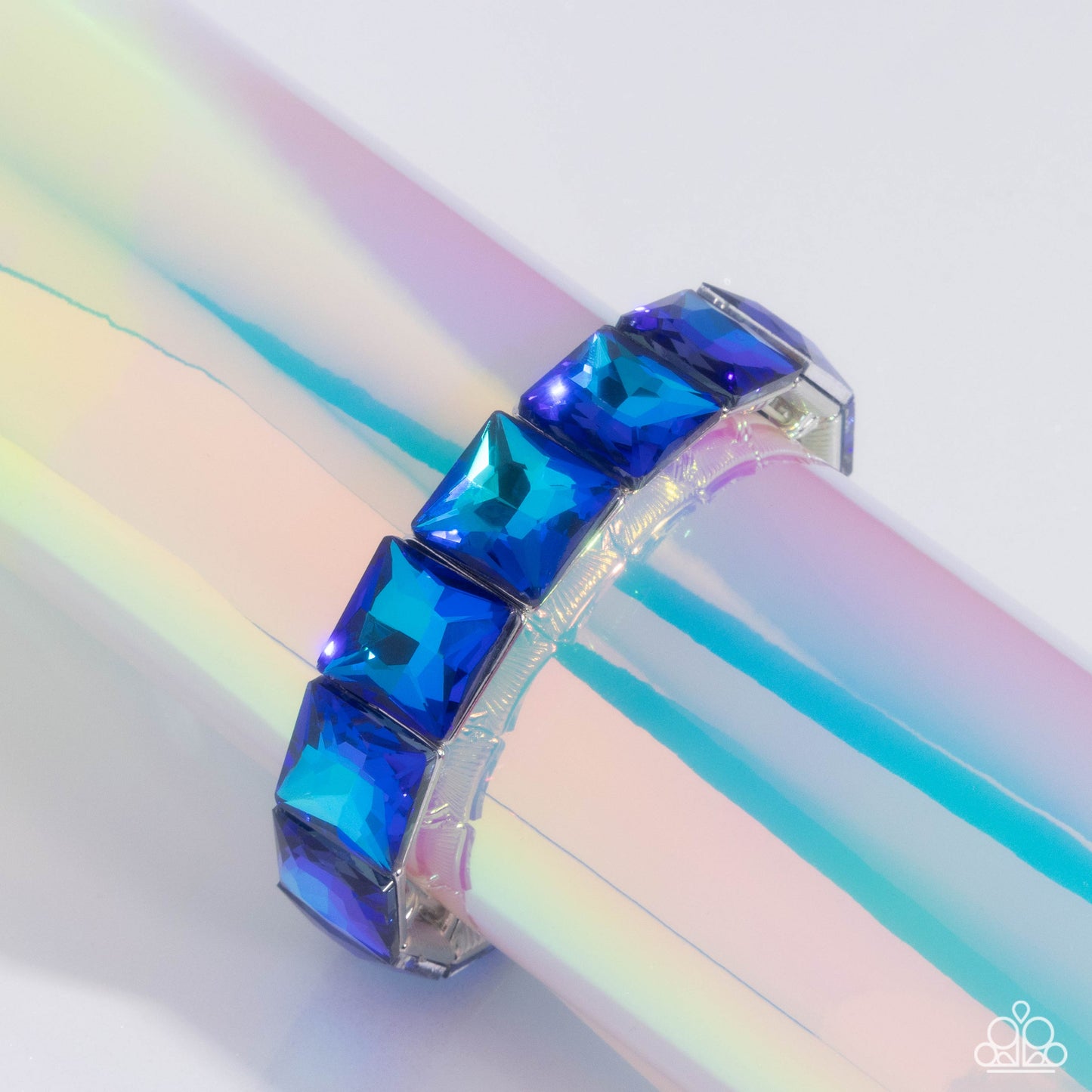 Upscale Funk Blue Stretch Bracelet - Paparazzi Accessories