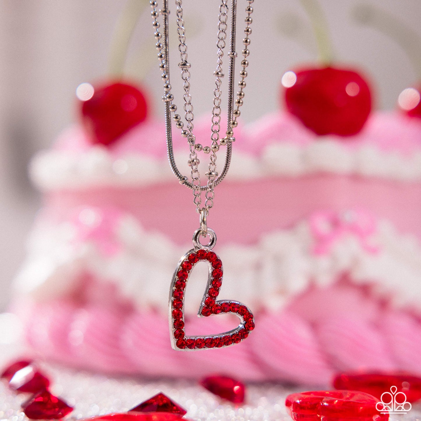 Valentines Day Decadence Red Heart Necklace - Paparazzi Accessories