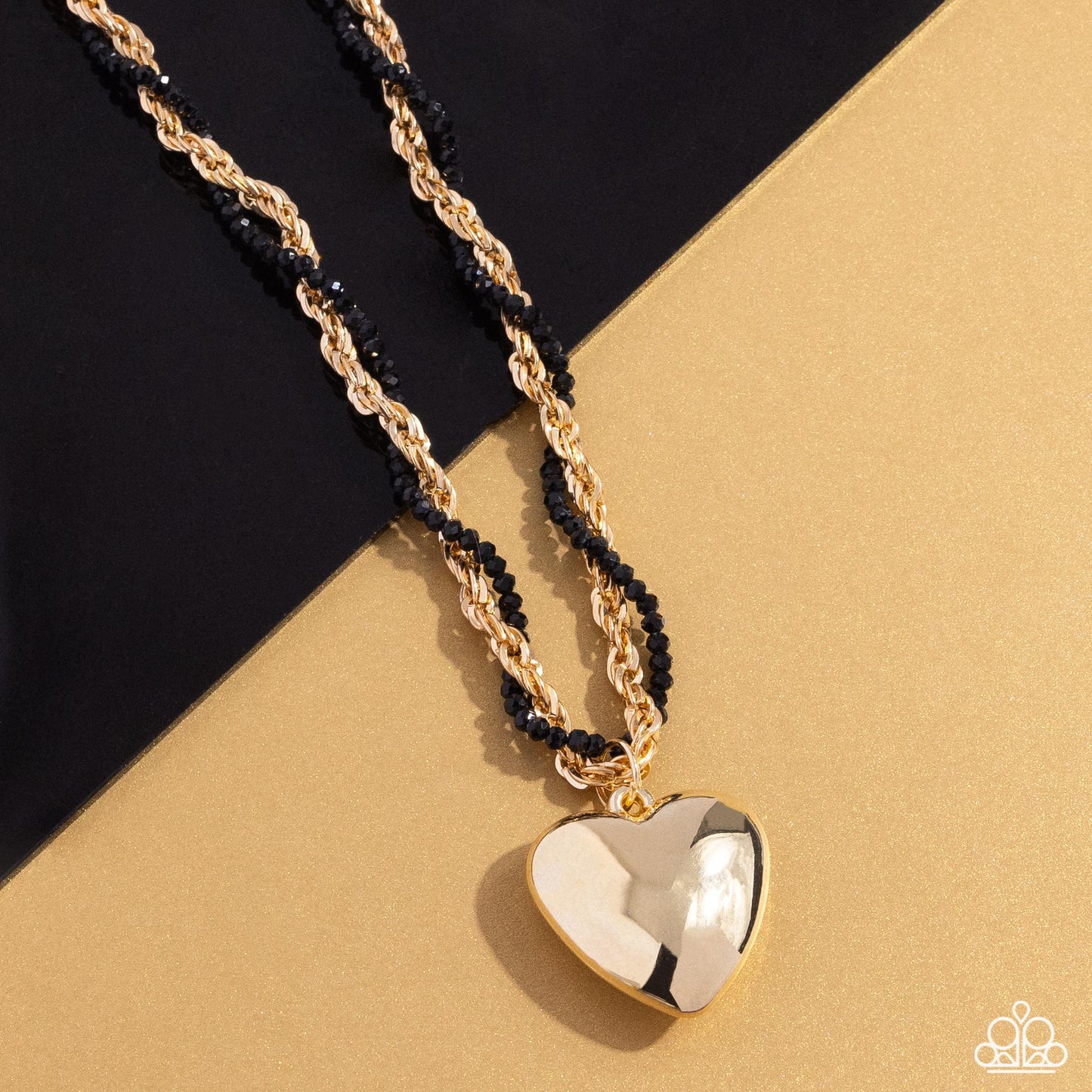 Falling Slowly Gold Heart Necklace - Paparazzi Accessories