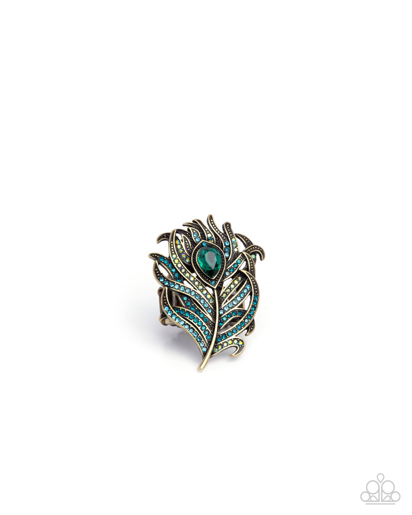Polished Peacock Brass Ring - Paparazzi Accessories