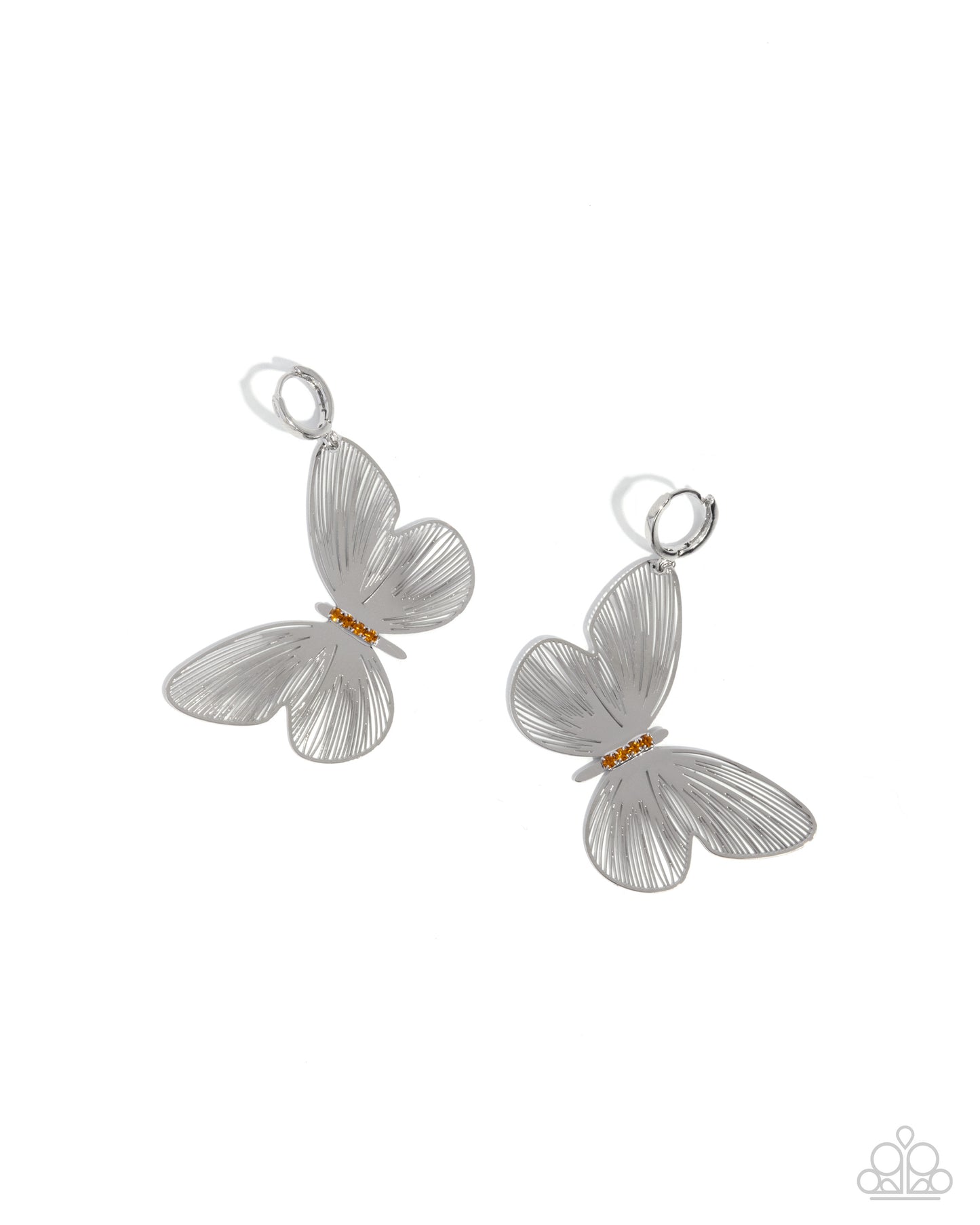 Fluttering Folk Orange Butterfly Hinge Hoop Earring - Paparazzi Accessories