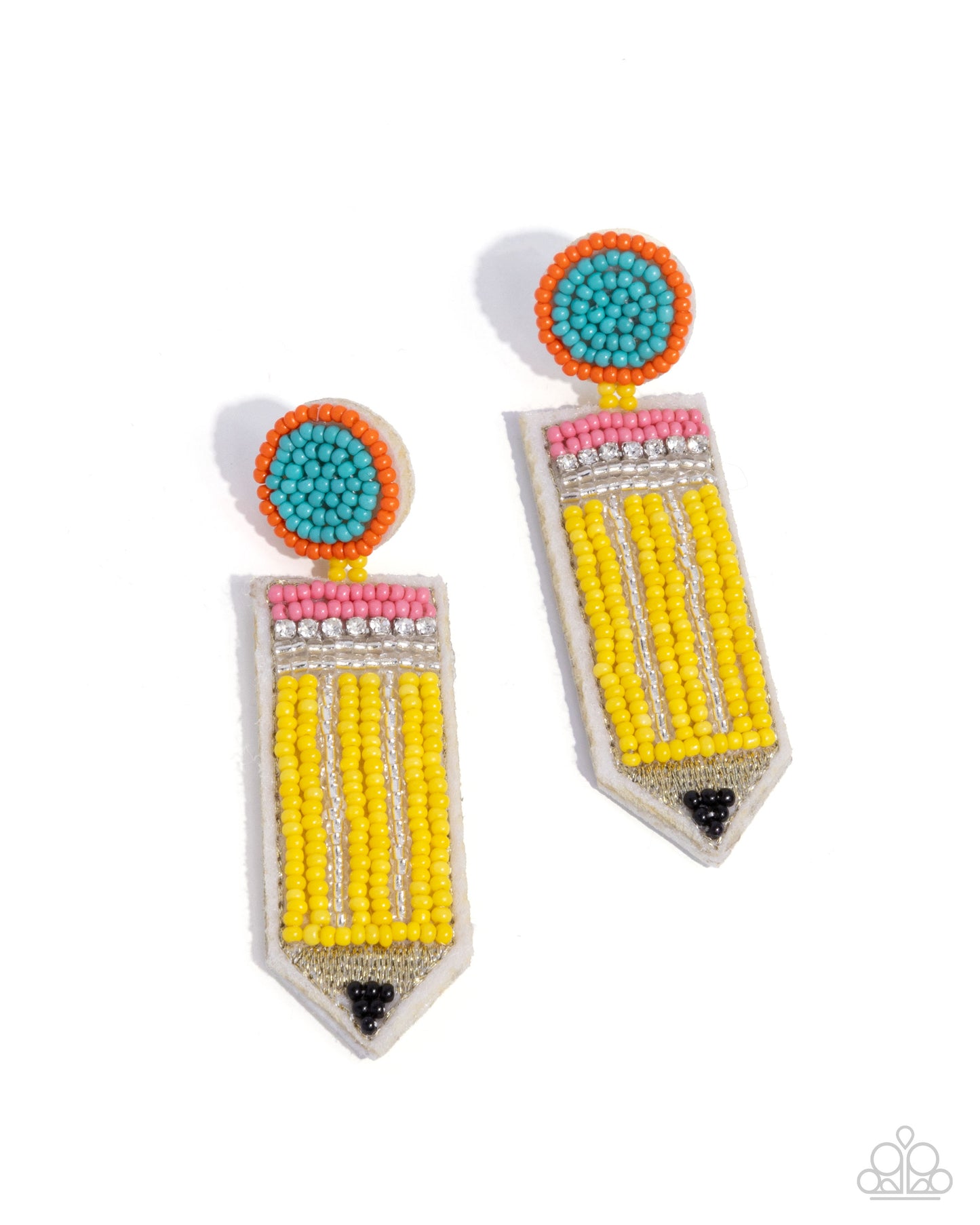 Phenomenal Pencil Yellow Seed Bead Post Earring - Paparazzi Accessories