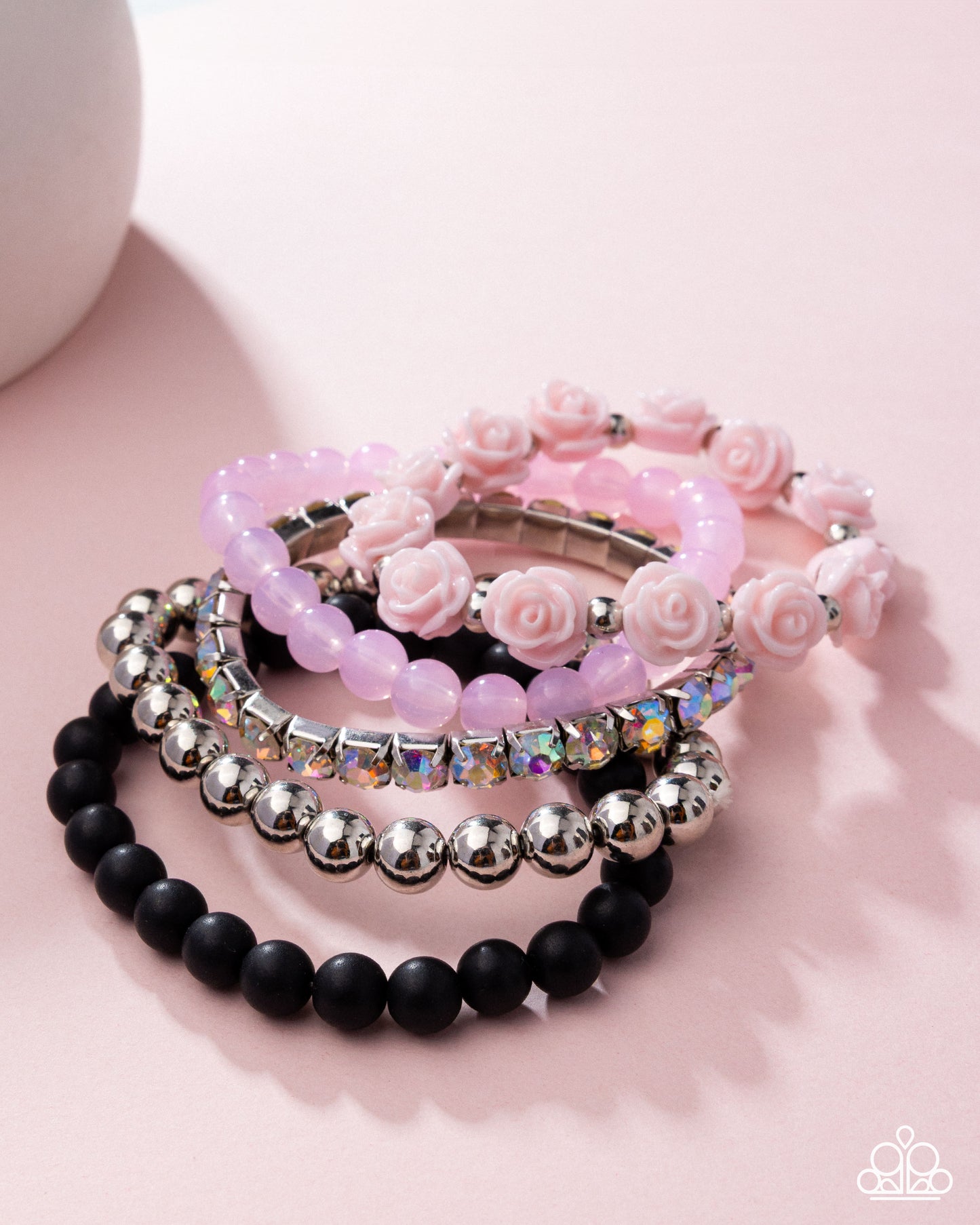 Rose Garden Grandeur Pink Stretch Bracelet - Paparazzi Accessories
