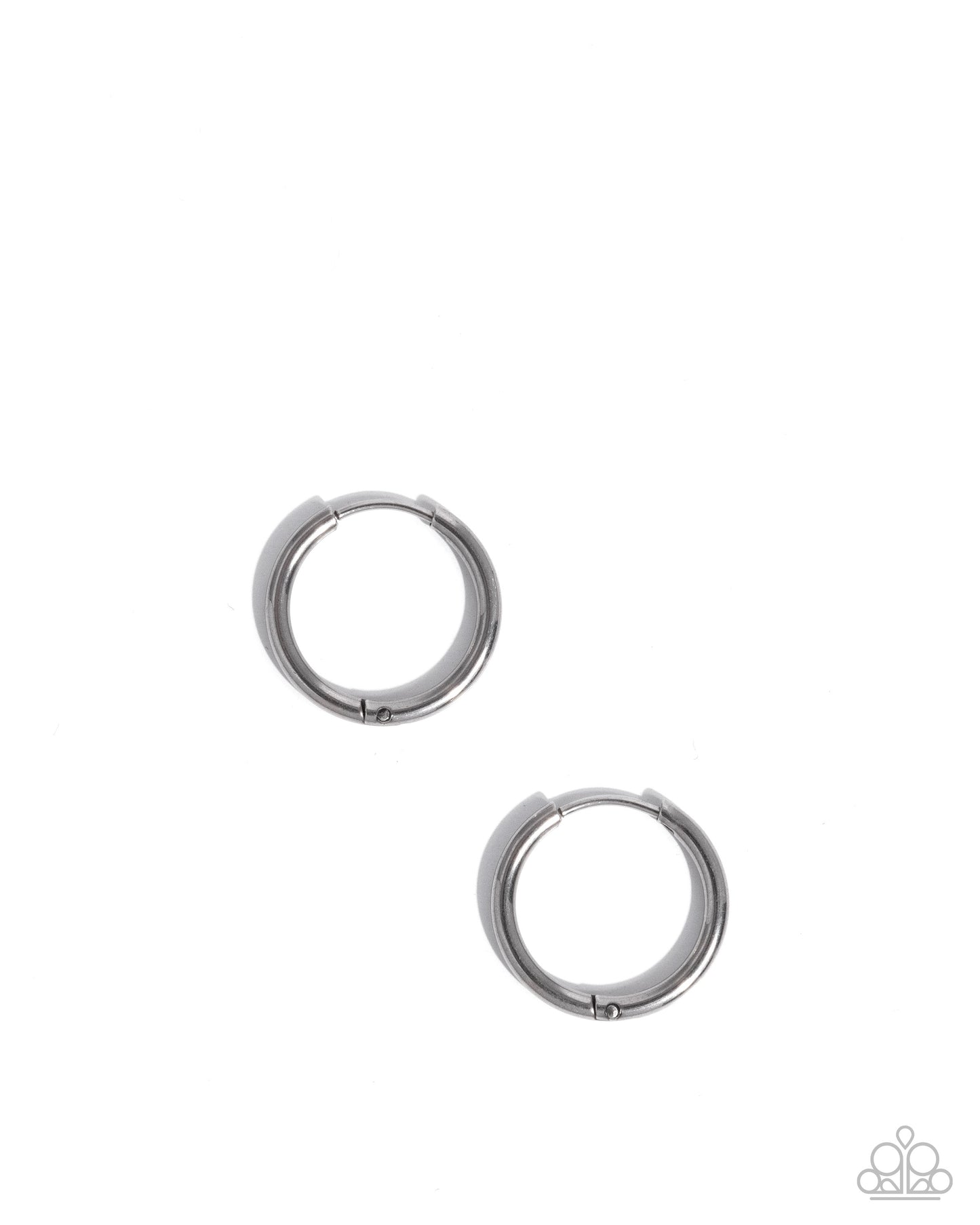 Sinuously Stainless Steel Silver Hinge Hoop Earring - Paparazzi Accessories