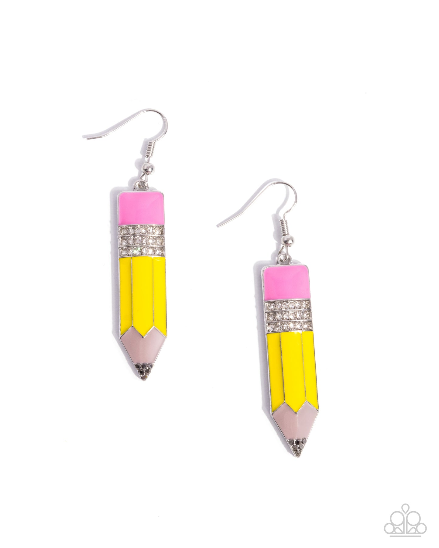Iconic Institution Yellow Pencil Earring - Paparazzi Accessories