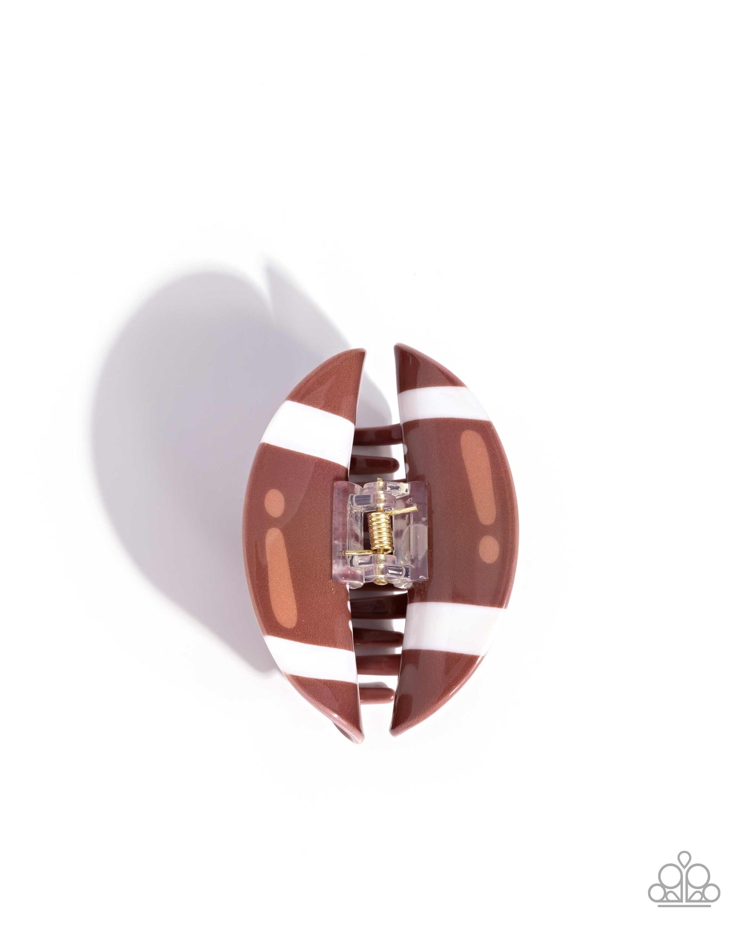 Touchdown Tale Brown Football Hair Clip - Paparazzi Accessories