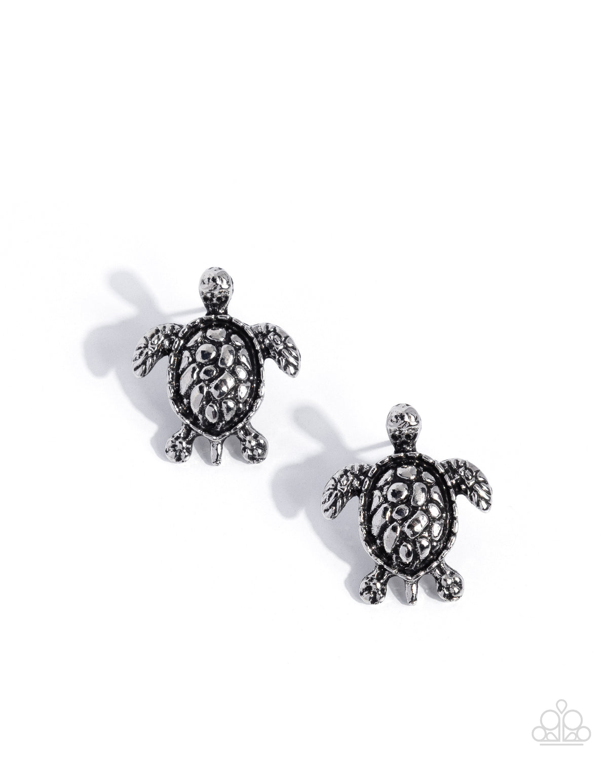 Turtle Taste Silver Post Earring - Paparazzi Accessories