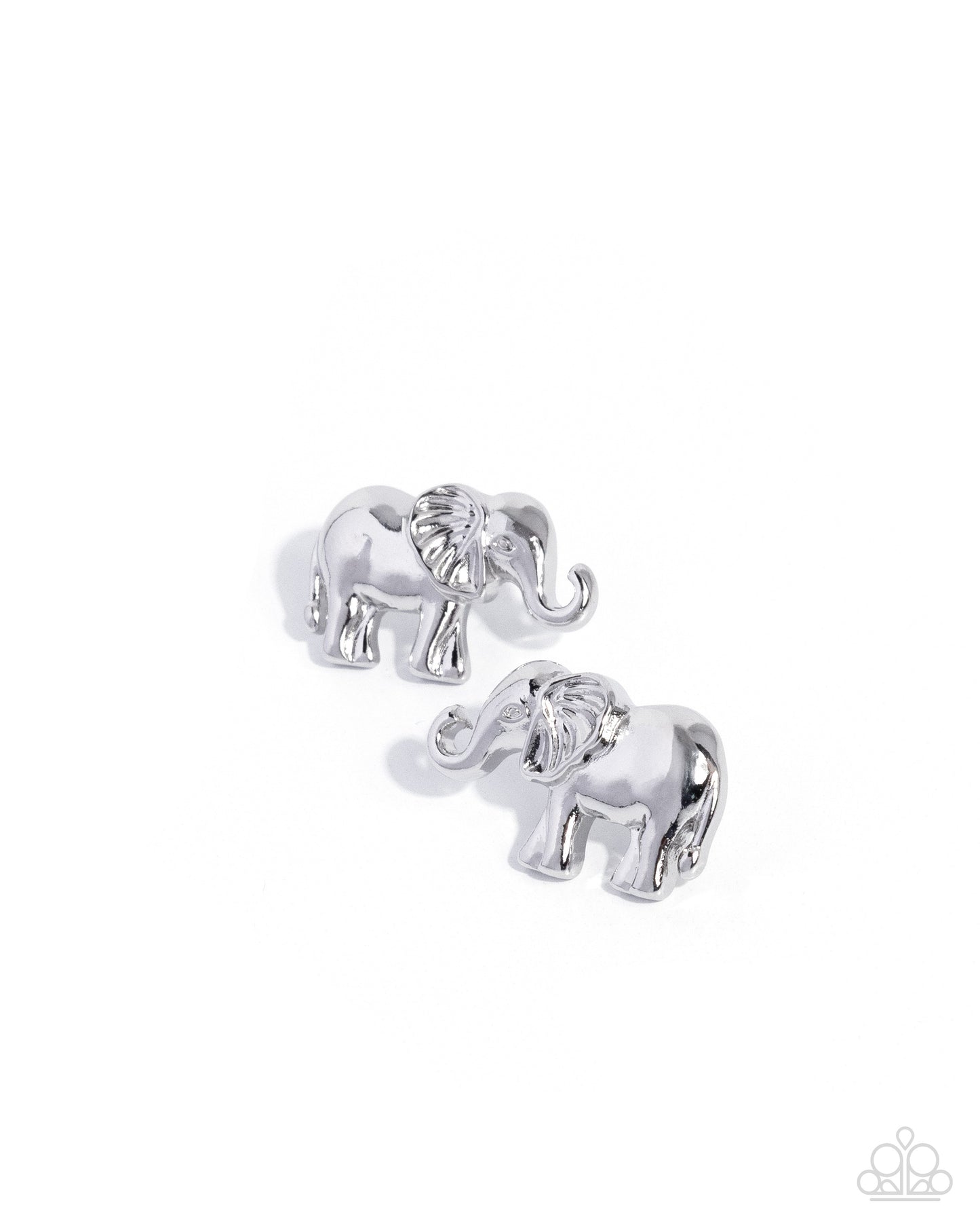 Elephant Eloquence Silver Post Earring - Paparazzi Accessories