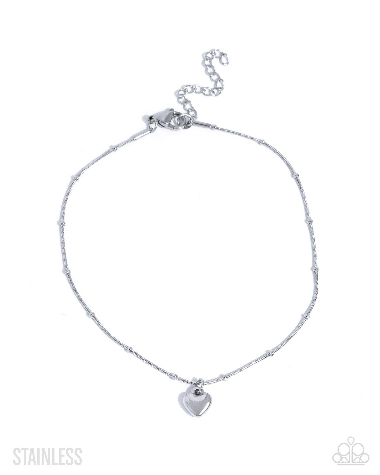 Unrequited Crush Silver Heart Anklet - Paparazzi Accessories