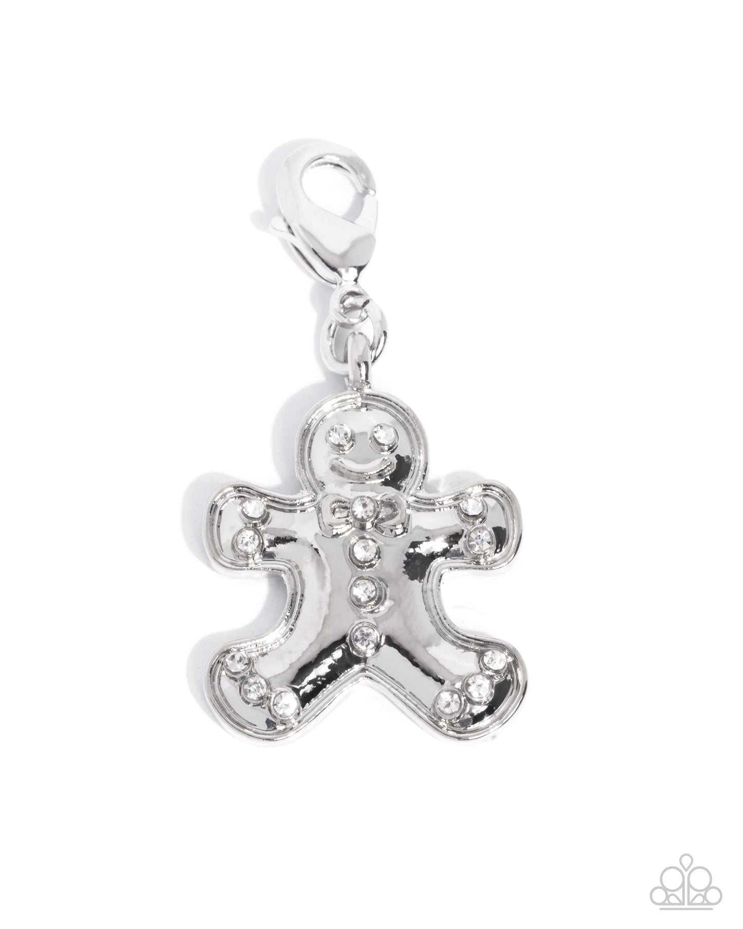Genuine Gingerbread White Rhodium Charm - Paparazzi Accessories