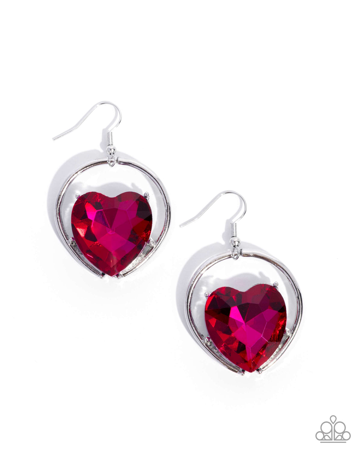Valuable Valentines Pink Heart Earring - Paparazzi Accessories