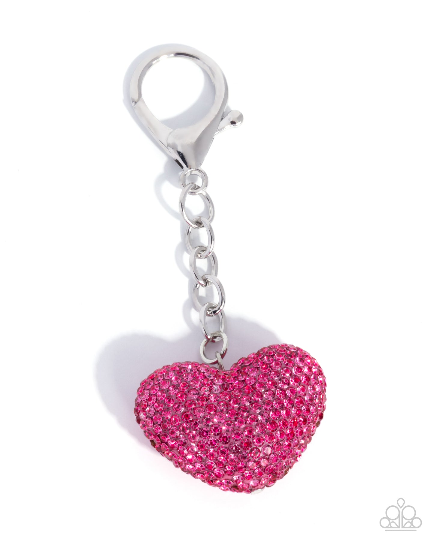 Joyous Juliet Pink Heart Bag Charm - Paparazzi Accessories