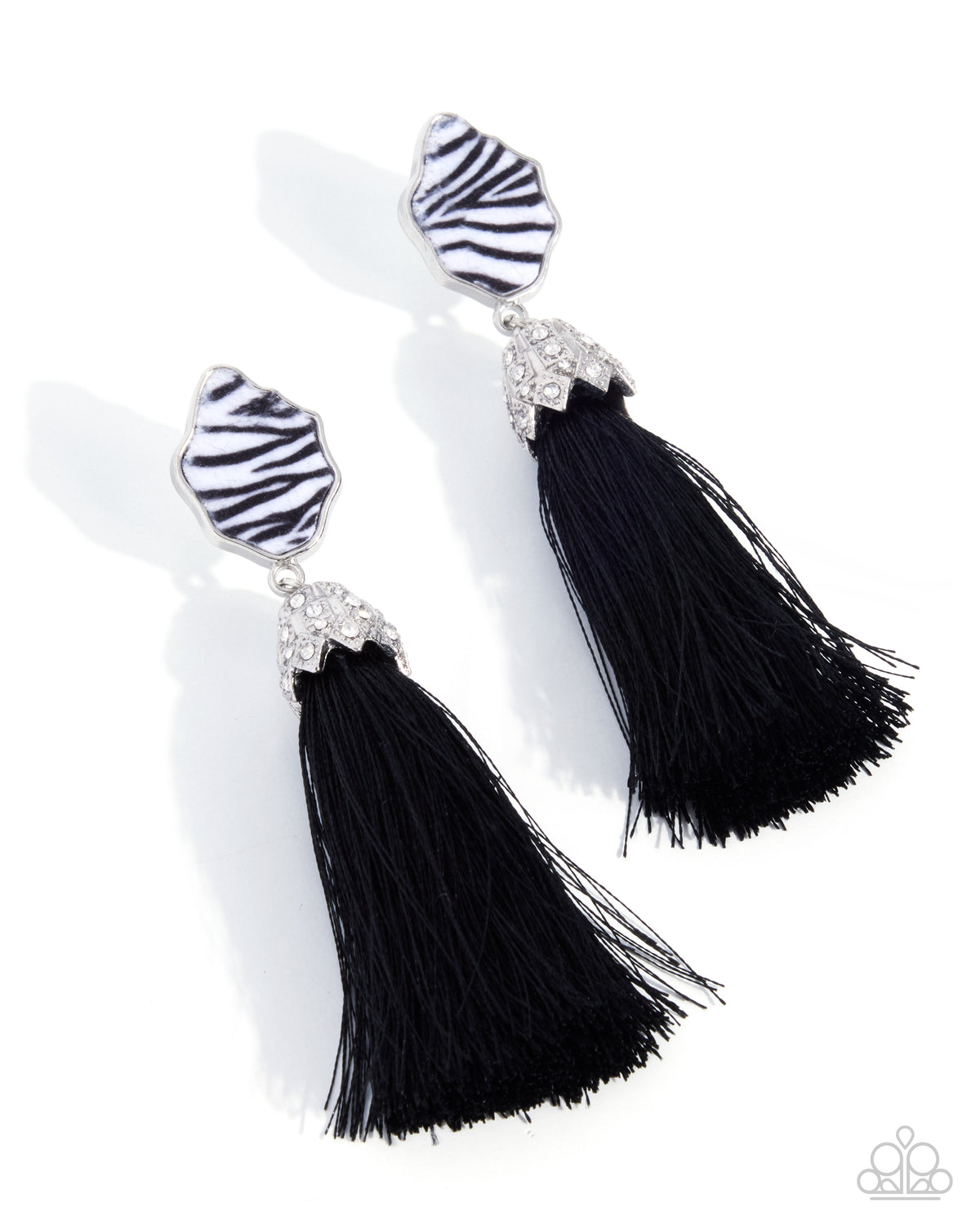 Iconic Zebra Black Post Earring (May 2026 LOP) - Paparazzi Accessories