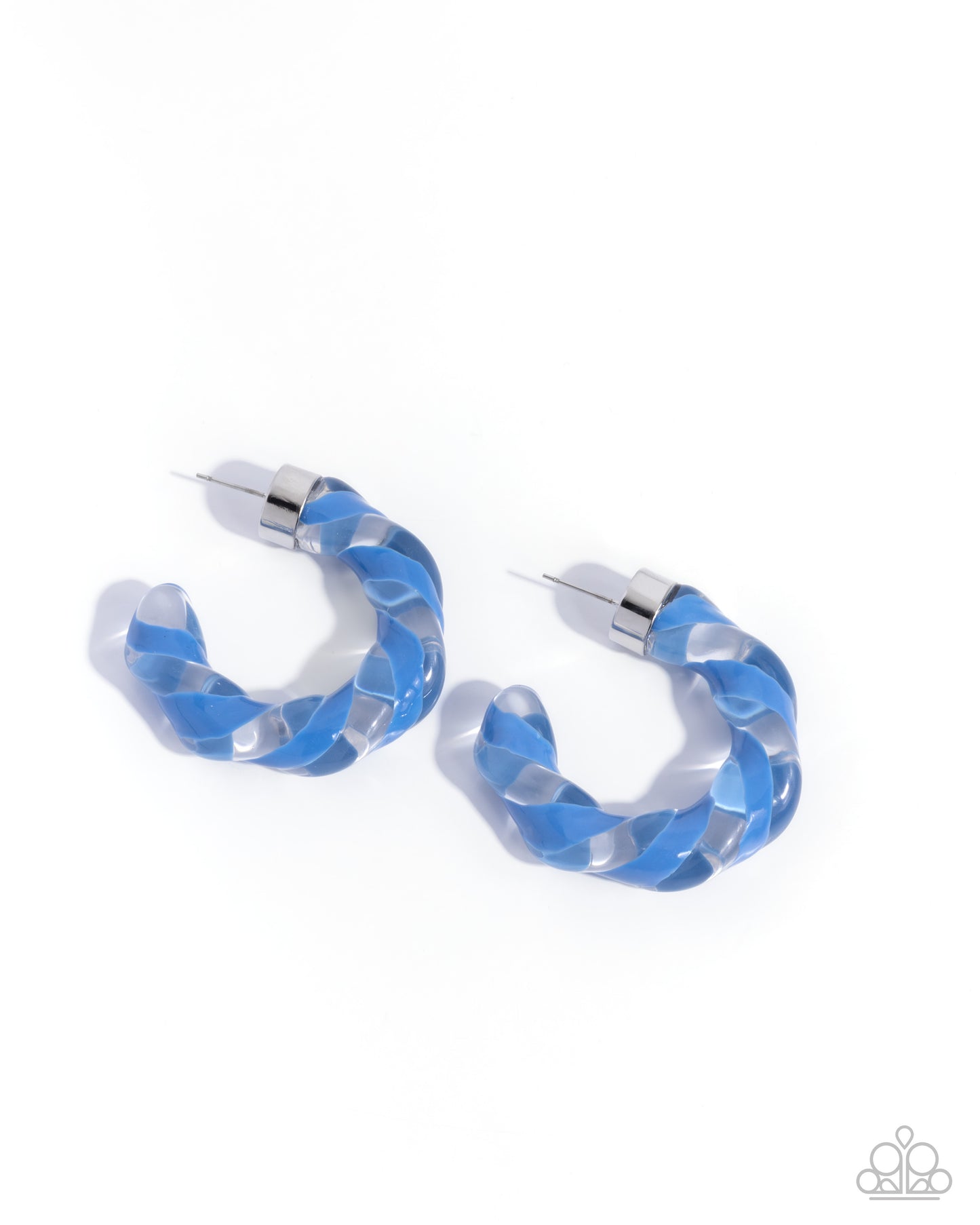 Coiled Cameo Blue Acrylic Hoop Earring - Paparazzi Accessories