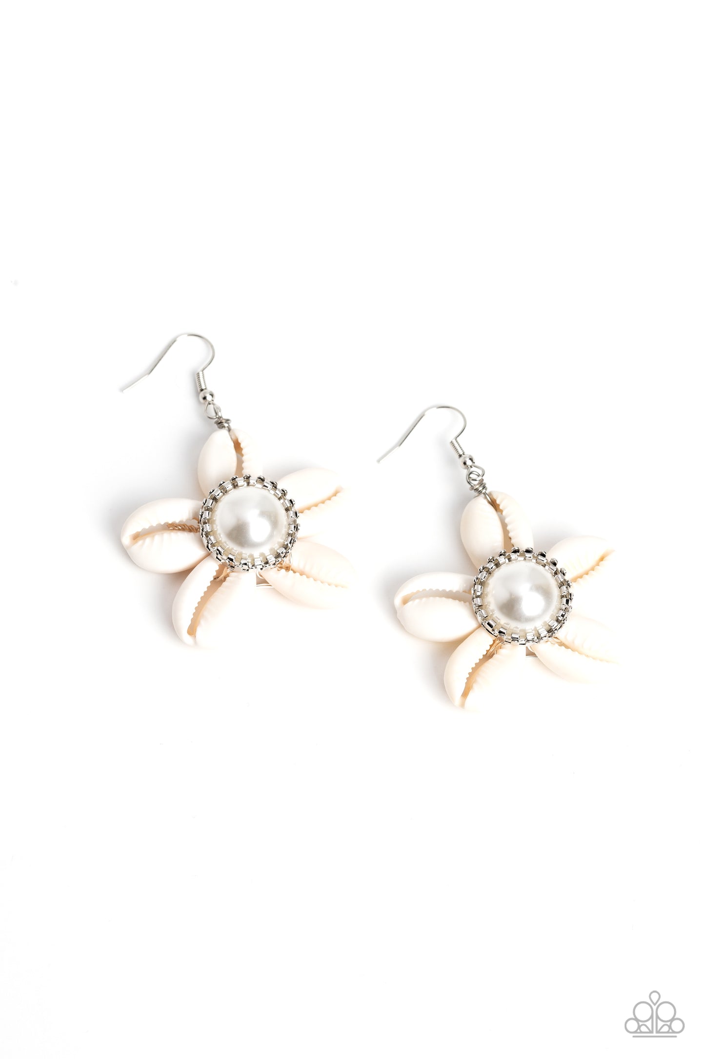 Say SEAS White Shell Earring - Paparazzi Accessories
