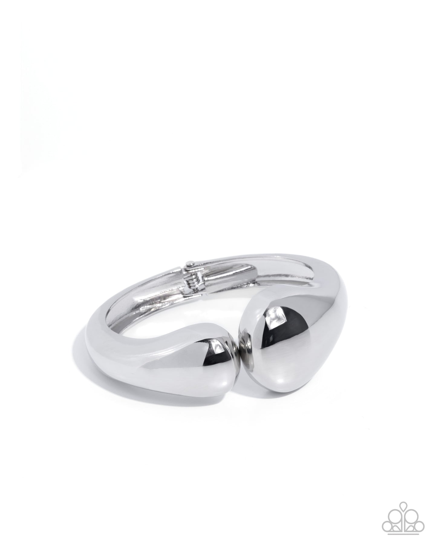 Stunning Sculpture Silver Hinge Bracelet - Paparazzi Accessories