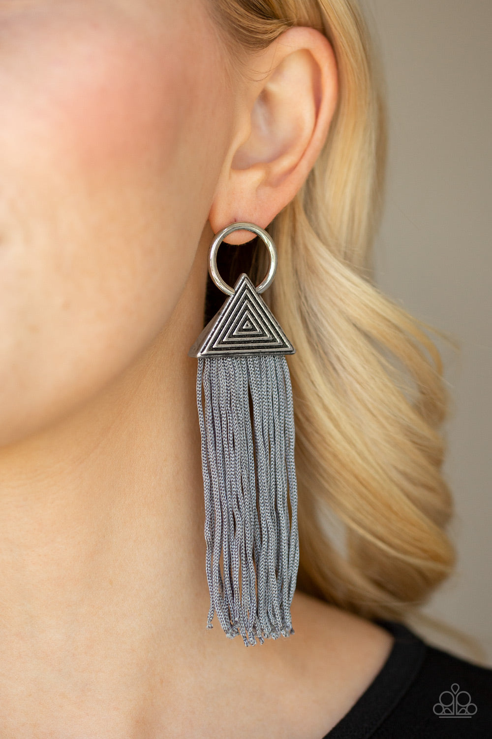 Oh My GIZA Silver Earring - Paparazzi Accessories
