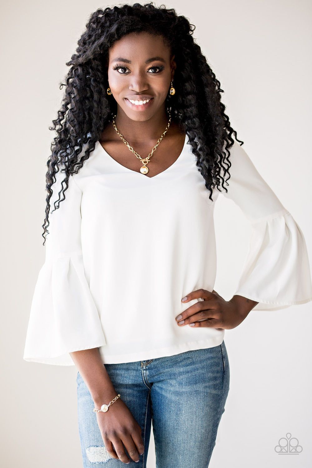 She Sparkles On Gold Necklace - Paparazzi Accessories