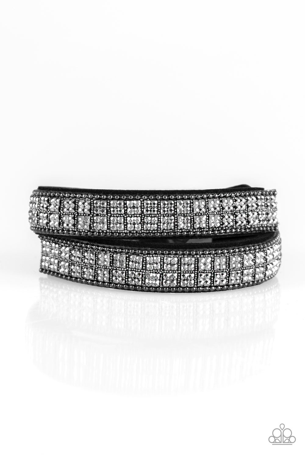 Rock Band Refinement Black Urban Wrap Bracelet - jazzy-jewels-gems