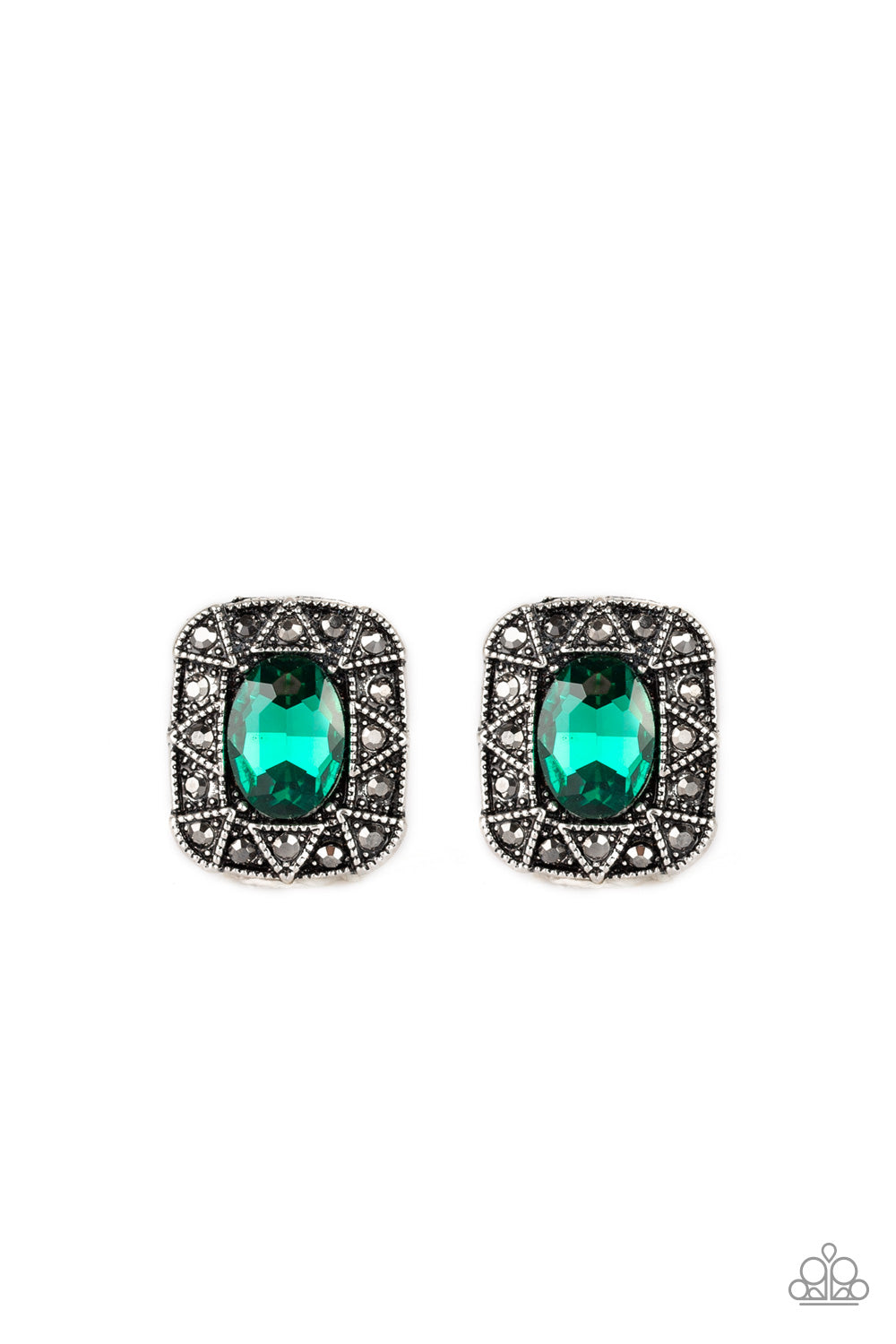 Young Money Green Earring - Paparazzi Accessories