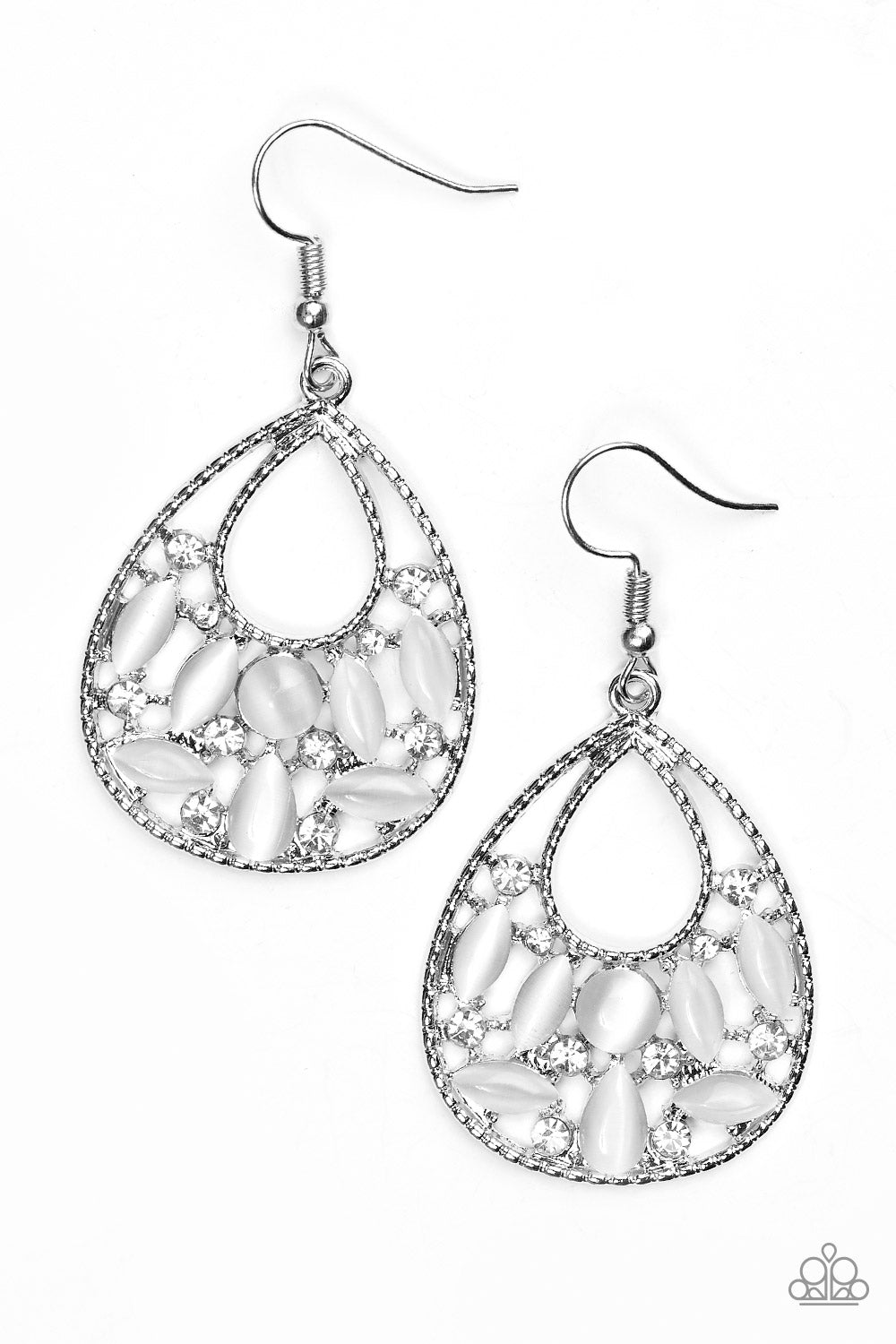 Just DEWing My Thing White Earring - Paparazzi Accessories