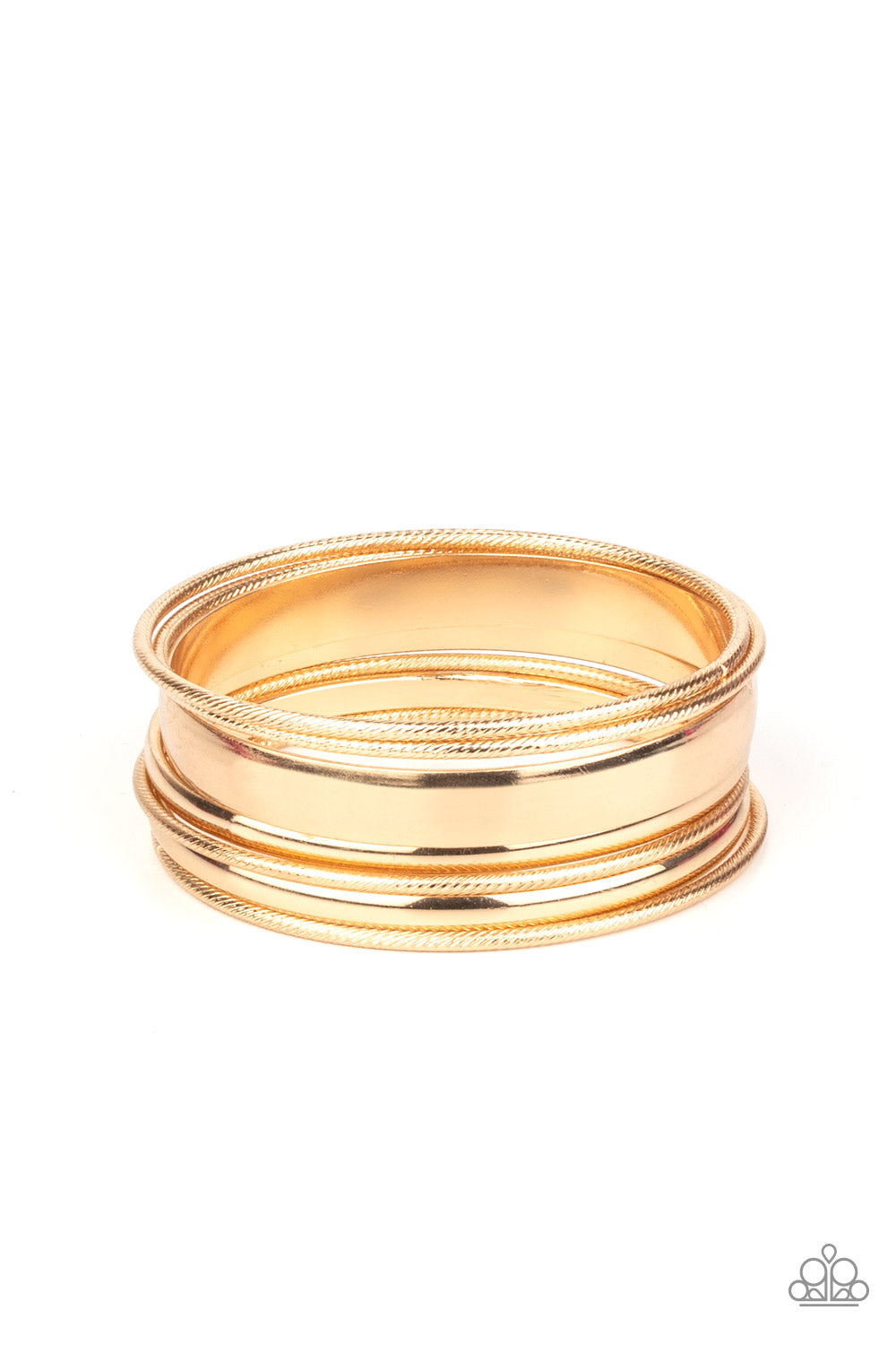 Sahara Shimmer Gold Bangle Bracelet - Paparazzi Accessories