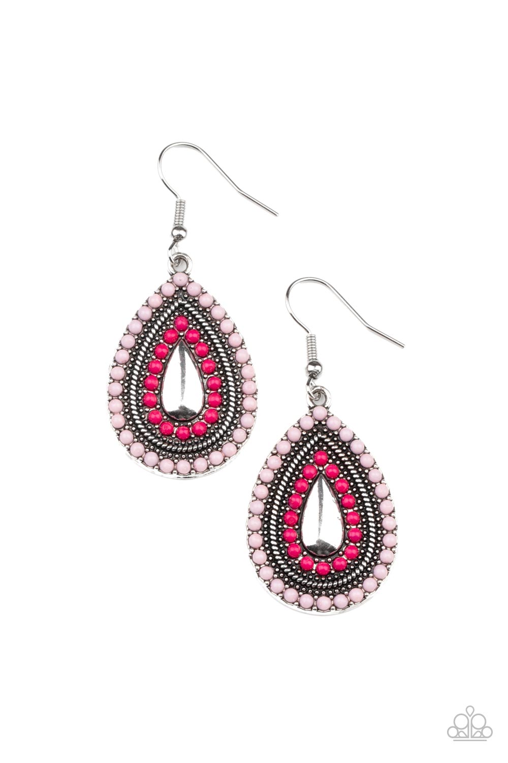Beaded Bonanza Pink Earring - Paparazzi Accessories