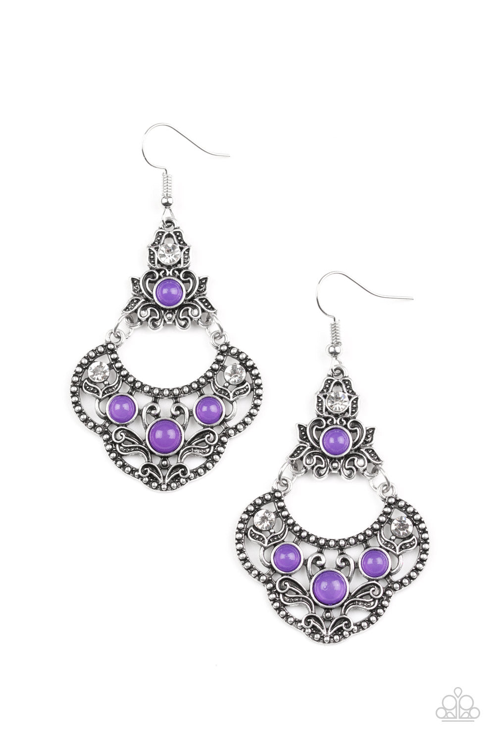 Garden State Glow Purple Earring - Paparazzi Accessories