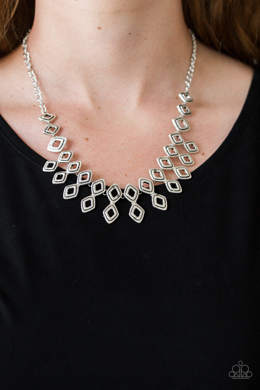 Geocentric Silver Necklace - Paparazzi Accessories