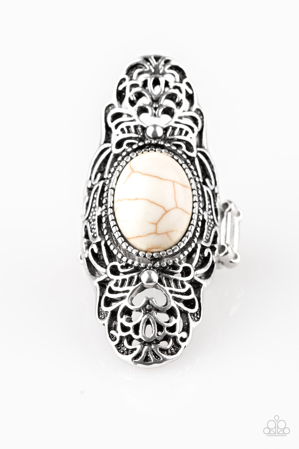 Ego Trippin White Ring - Paparazzi Accessories