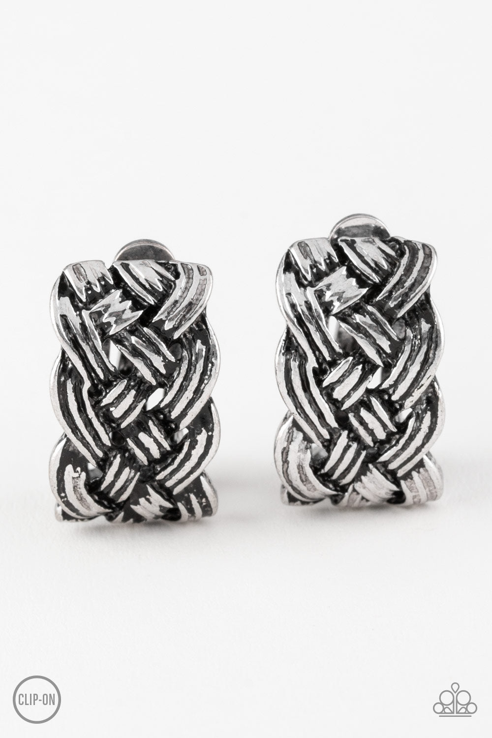 Urban Ulterior Silver Clip-On Earring - Paparazzi Accessories
