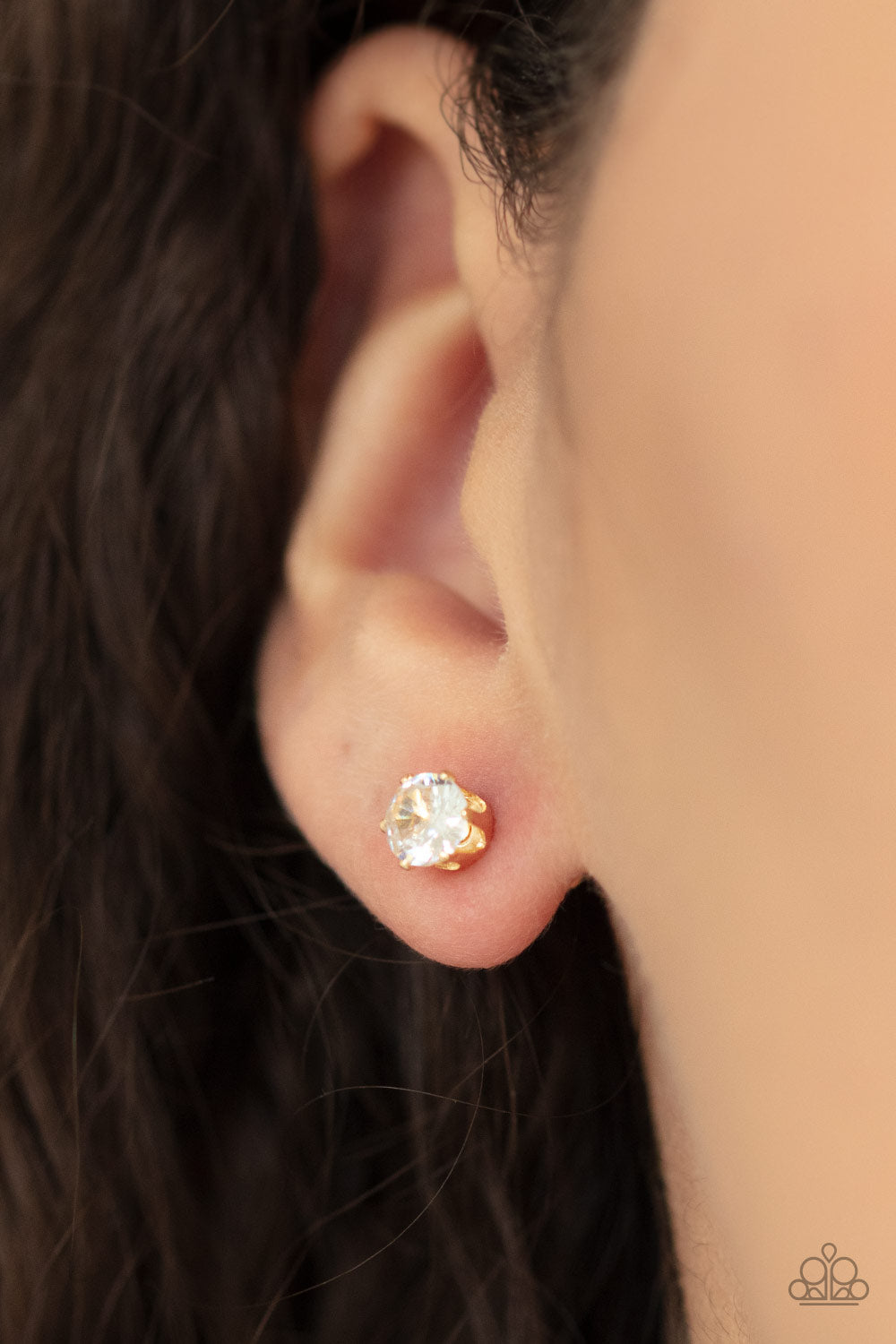 Delicately Dainty Gold Stud Earring - Paparazzi Accessories