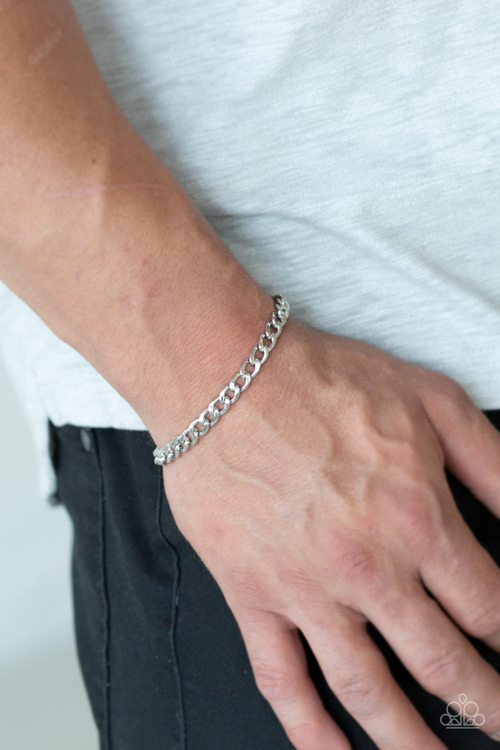 Halftime Silver Urban Bracelet - Paparazzi Accessories - jazzy-jewels-gems