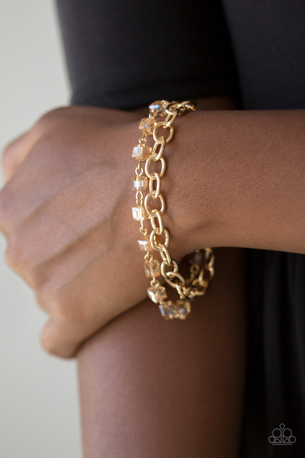 Life Of The Block Party Gold Bracelet - Paparazzi Accessories - jazzy-jewels-gems