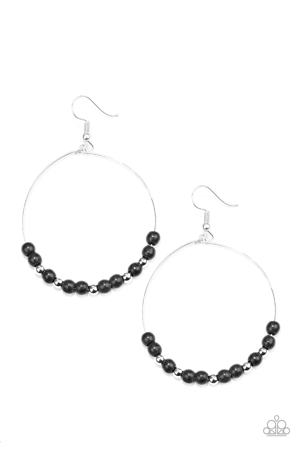 Stone Spa Black Earring - Paparazzi Accessories
