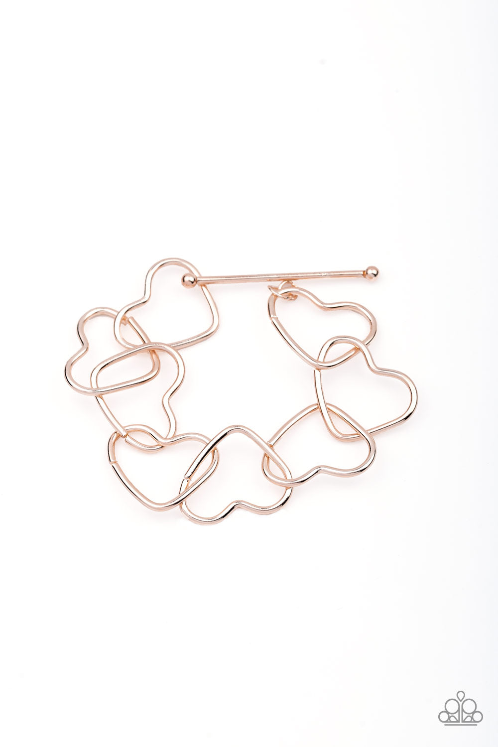 Take Heart Rose Gold Toggle Bracelet - Paparazzi Accessories