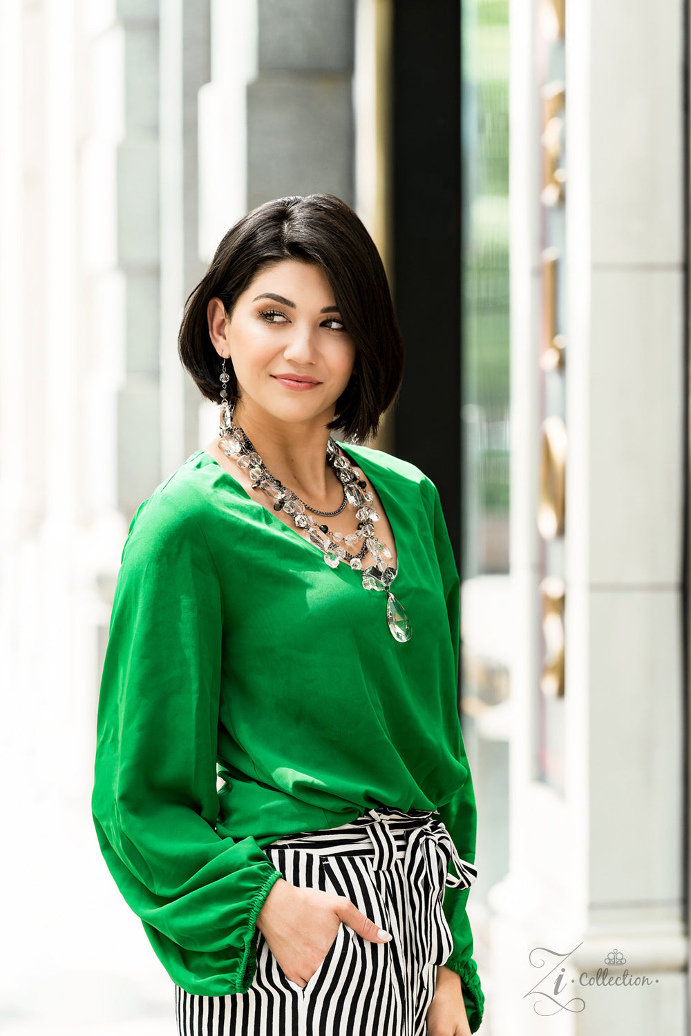 Prismatic Zi Collection 2019 Gunmetal Necklace - Paparazzi Accessories - jazzy-jewels-gems