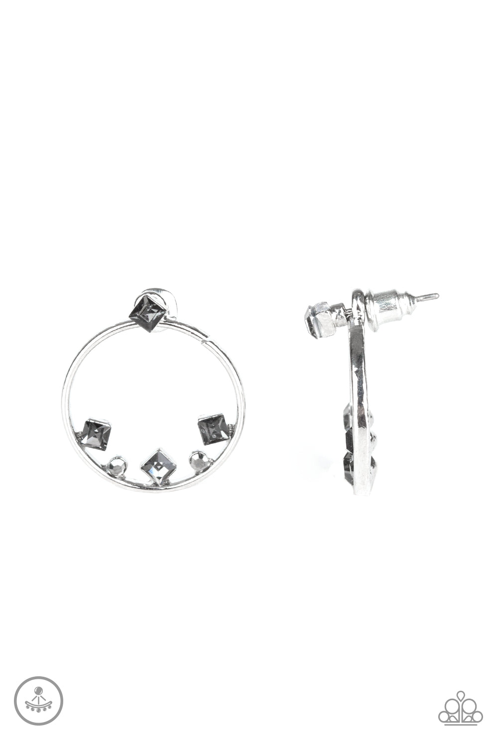 Top-Notch Twinkle Silver Jacket Earring - Paparazzi Accessories